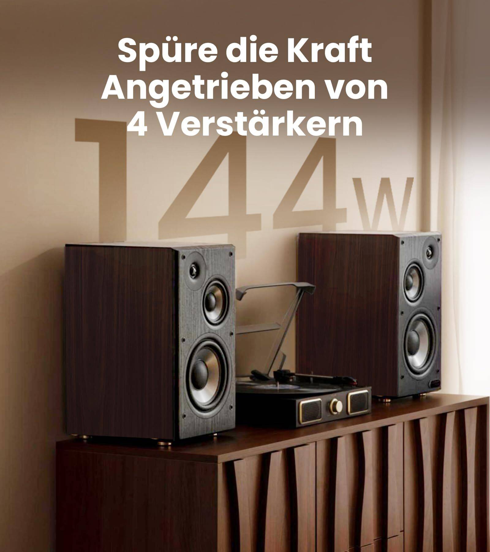 Edifier R2750DB MKII Aktive Regallautsprecher, 144W, Hi-Res Audio, Bluetooth 6.0 – Nussbraun