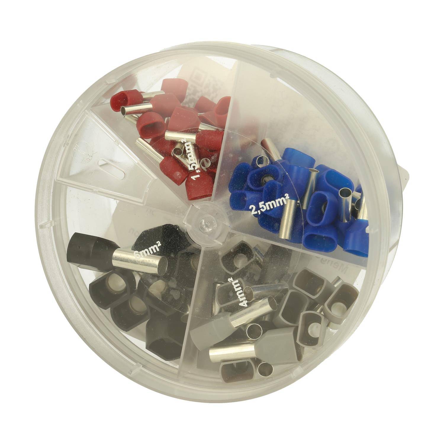 Streudose mit TWIN-Aderendhülsen isoliert, Größe N, Farbe Kodierung WN verschiedene Farben - 1 Stück