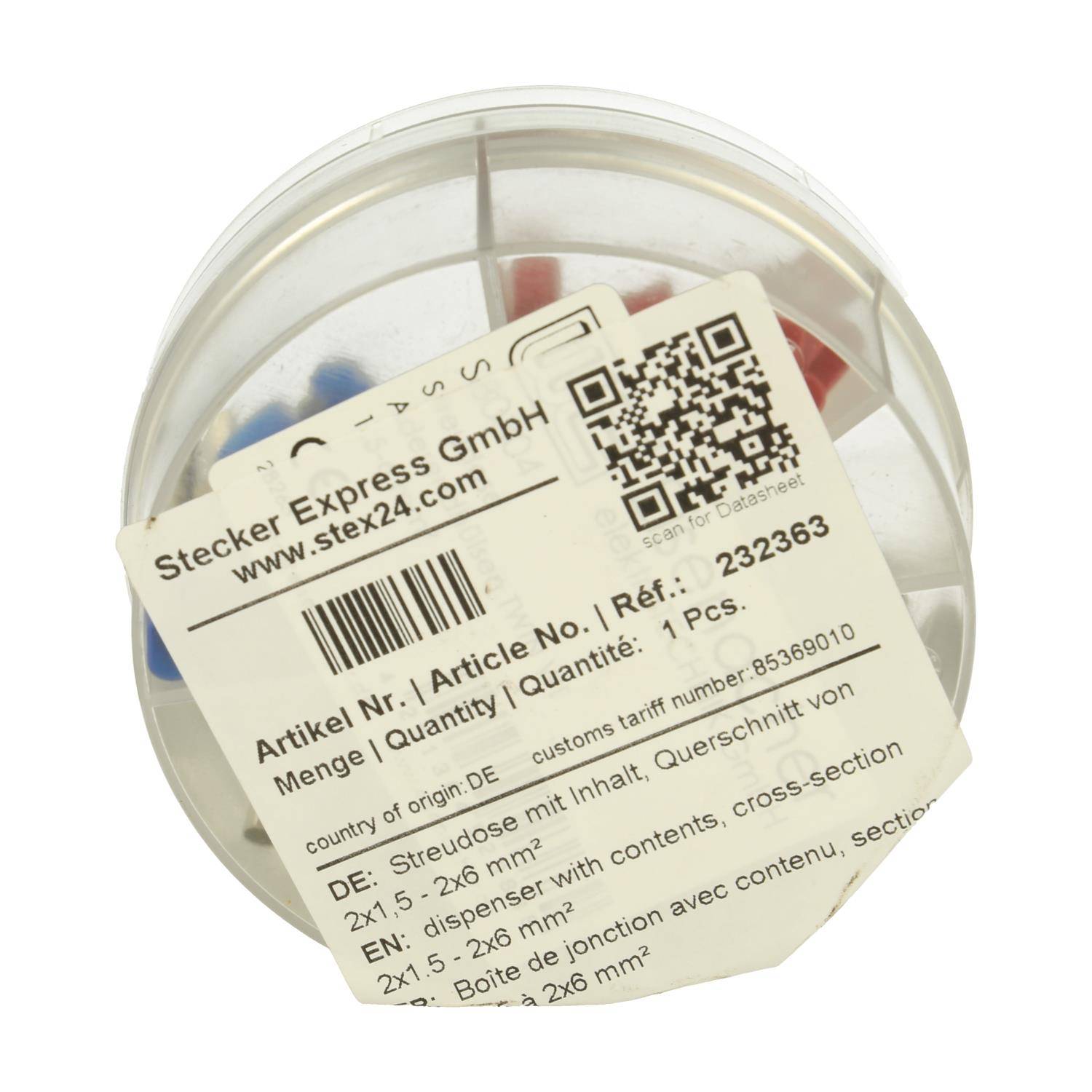 Streudose mit TWIN-Aderendhülsen isoliert, Größe N, Farbe Kodierung WN verschiedene Farben - 1 Stück