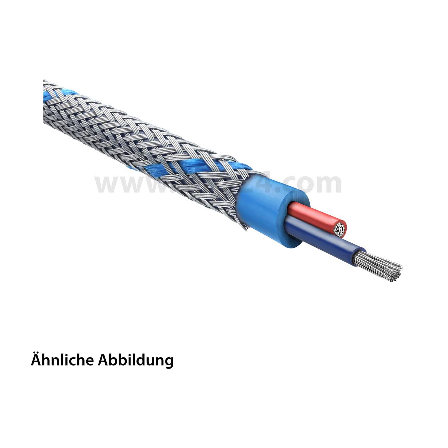 LAPP Fe/CuNi (TYP LX) 2X0,5mm² Thermoleitung Si-Si Außenmaß 6,4mm x 4,4mm Mindestbiegeradius bewegt