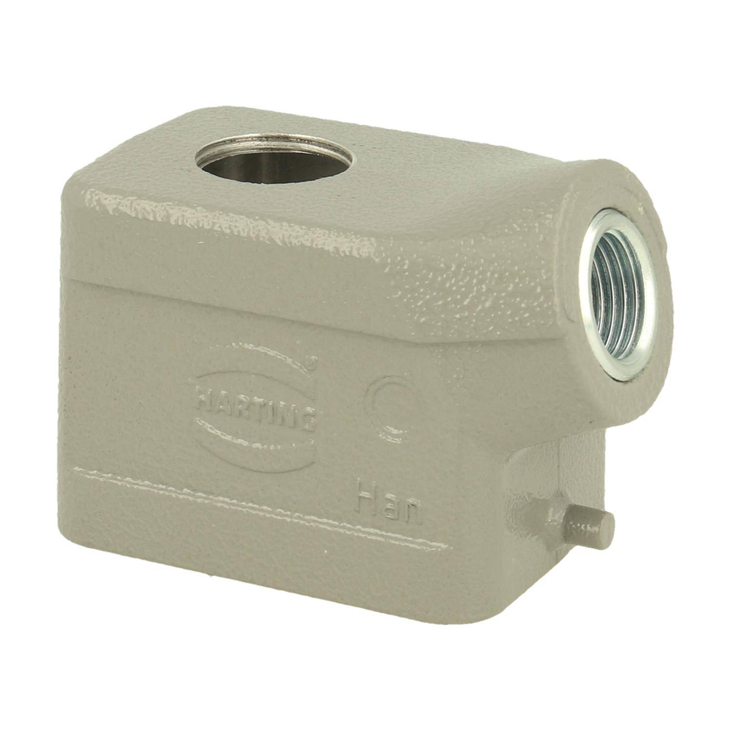 6B Tüllengehäuse seitlich 1 x M16 niedrige Bauform für 1 Bügel am Unterteil mit zusätzlicher Bohrung M20 oben - 1