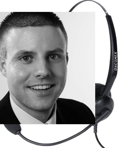 Dacomex Telefon-Headset, 2 Ohrmuscheln, RJ9-Anschluss, schwarz