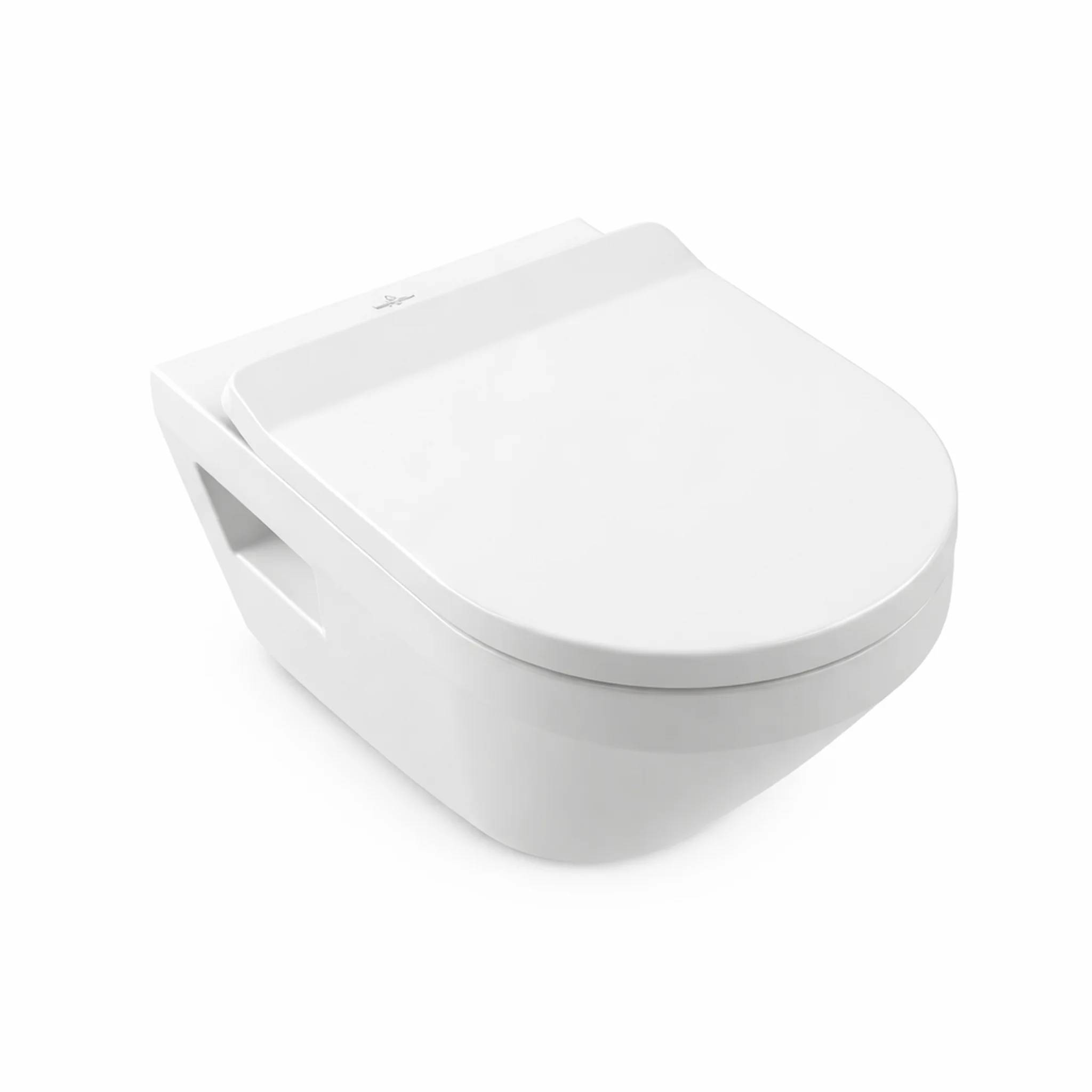 Villeroy & Boch Tiefspül- Wand WC, spülrandlos + WC-Sitz 530x370x350mm Weiß, 1 Stk.
