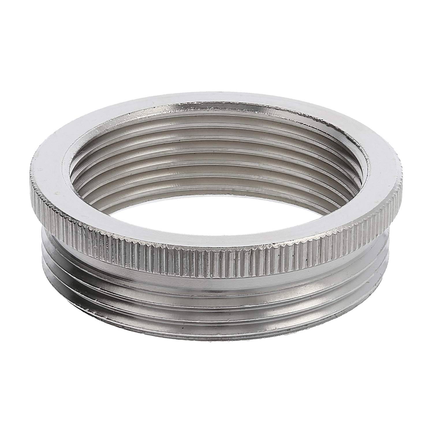 Metallgewindeladapterring mit gerillter Kante auf weißem Hintergrund.