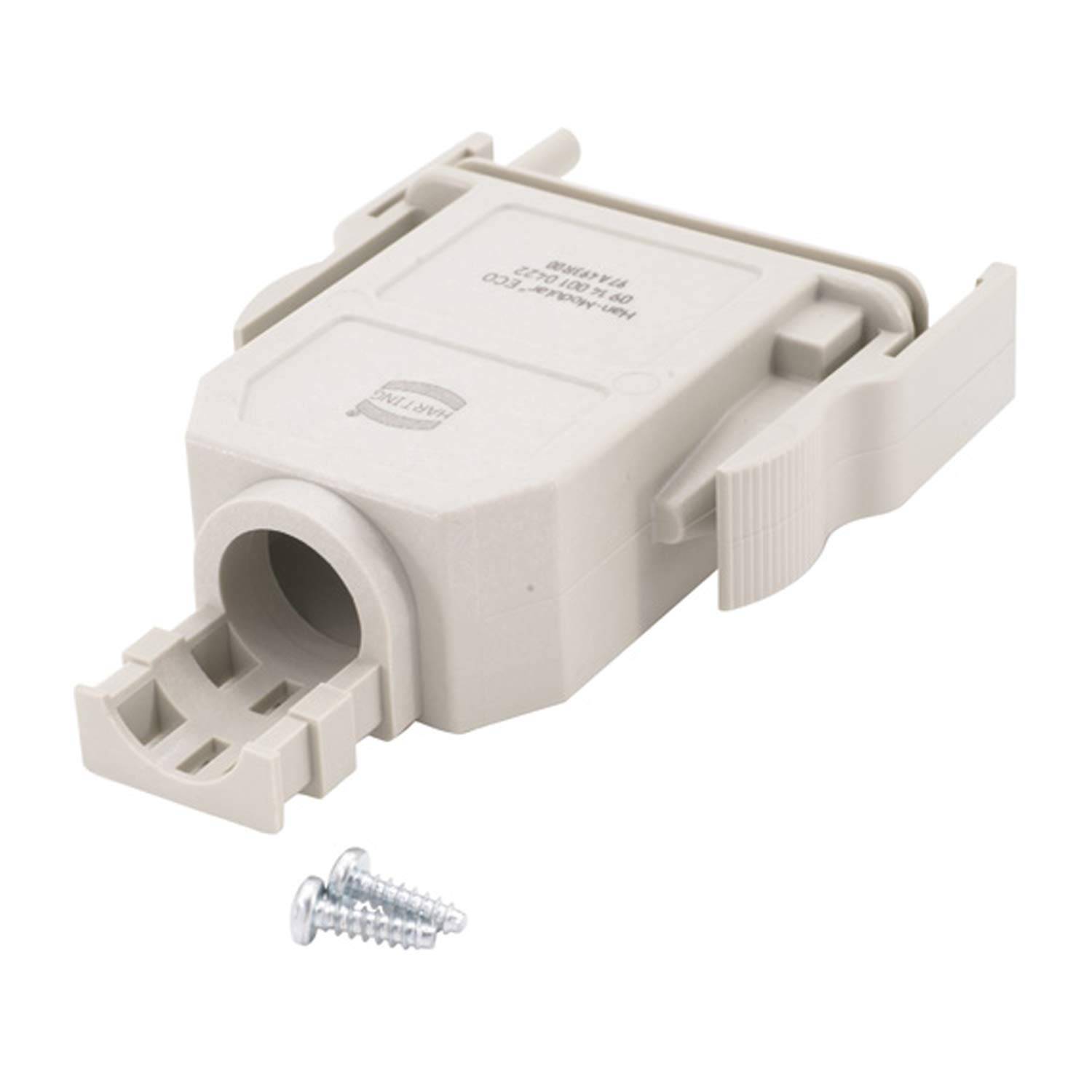 HARTING Han Modular ECO Tüllengehäuse, 1 gerader Kabelabgang, mit 2 Klammern Klemmbereich 0,0mm - 14,65mm - 1 Stück