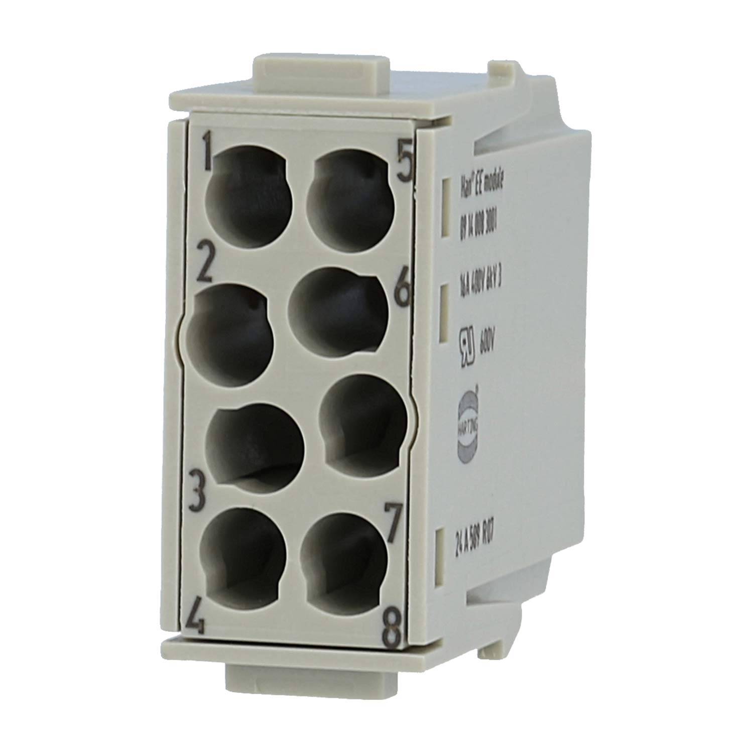 HARTING Han EE Modul Stifteinsatz (M) Crimpanschluss, 8-polig 400V, 16A - 1 Stück