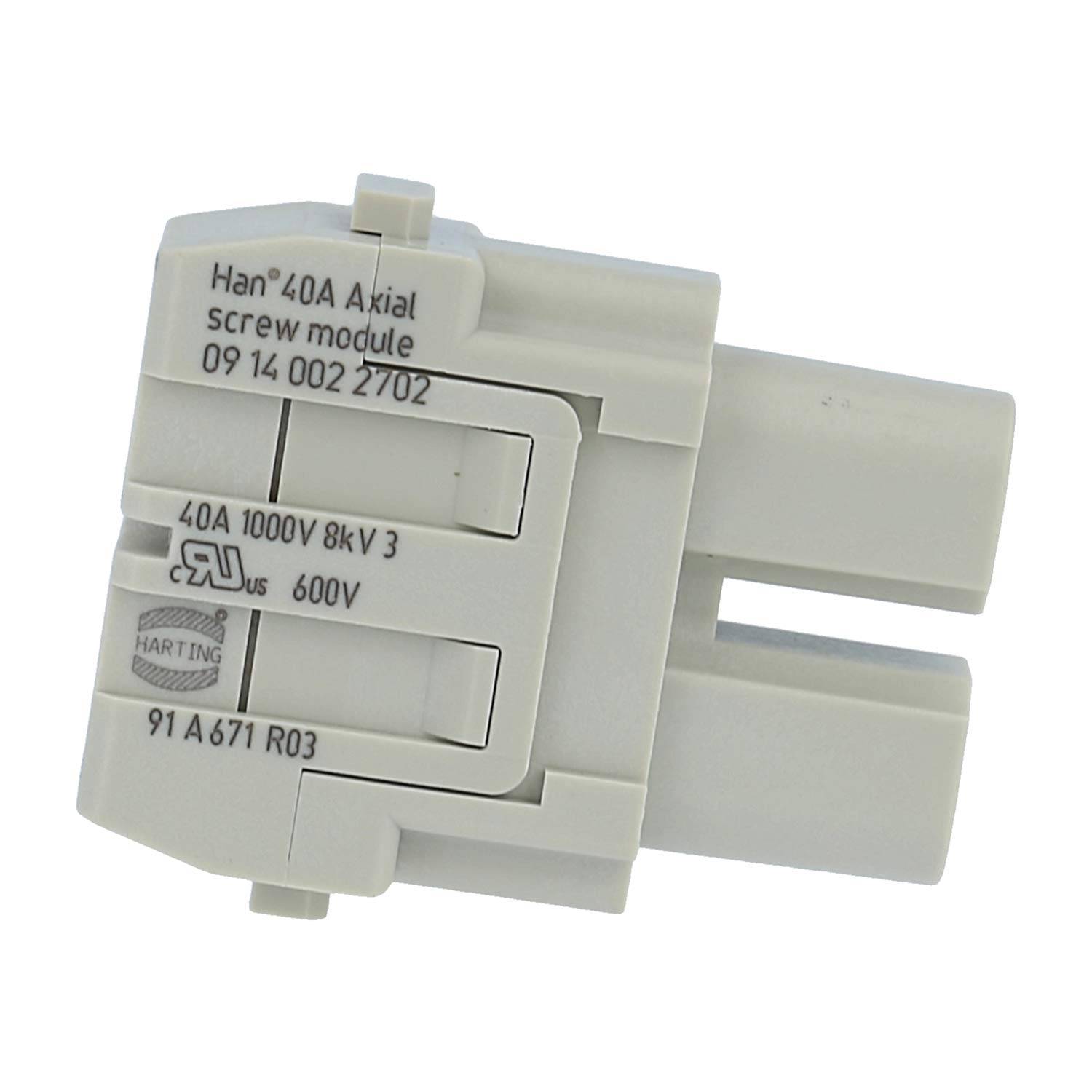 HARTING Han 40 Ampere Modul Buchseneinsatz (F) Axialschraubanschluss, 2-polig 1000V, 40A - 1 Stück