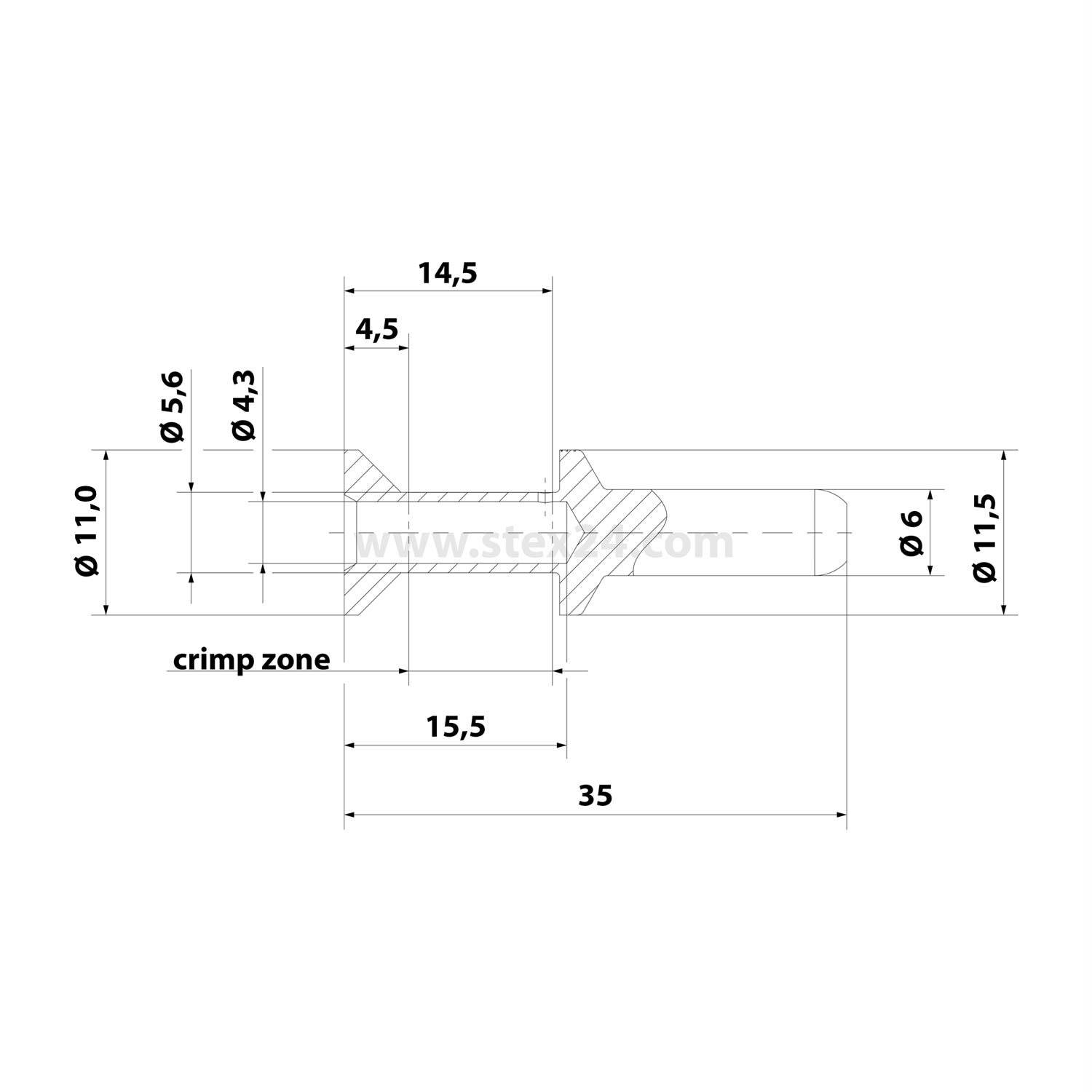 HARTING 70A-Crimpkontakt Kontaktstift (M) 10mm² AWG8 silber, 1 Stück Werkstoff Kupferlegierung - 1 Stück