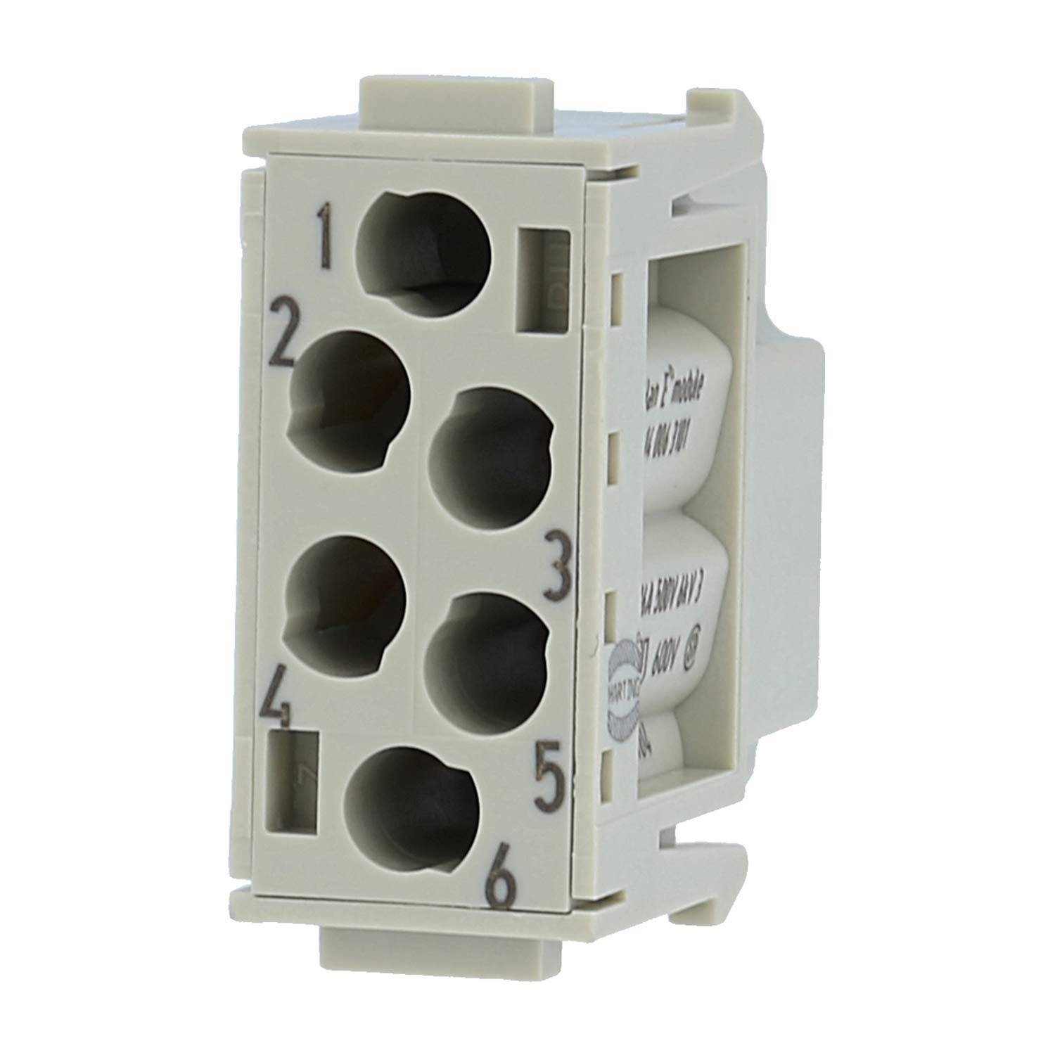 HARTING Han E Modul Buchseneinsatz (F) Crimpanschluss, 6-polig 500V, 16A - 1 Stück