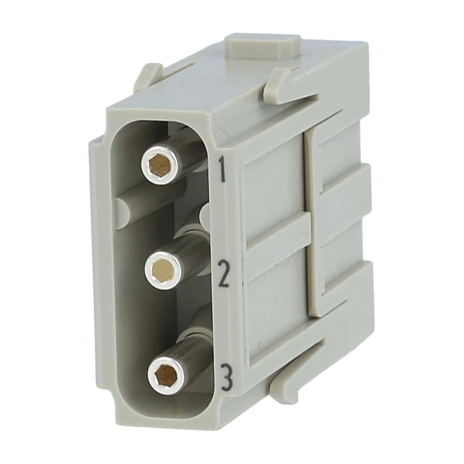 HARTING Han C Axial Modul Stifteinsatz (M) Axialschraubanschluss, 3-polig 690V, 40A - 1 Stück