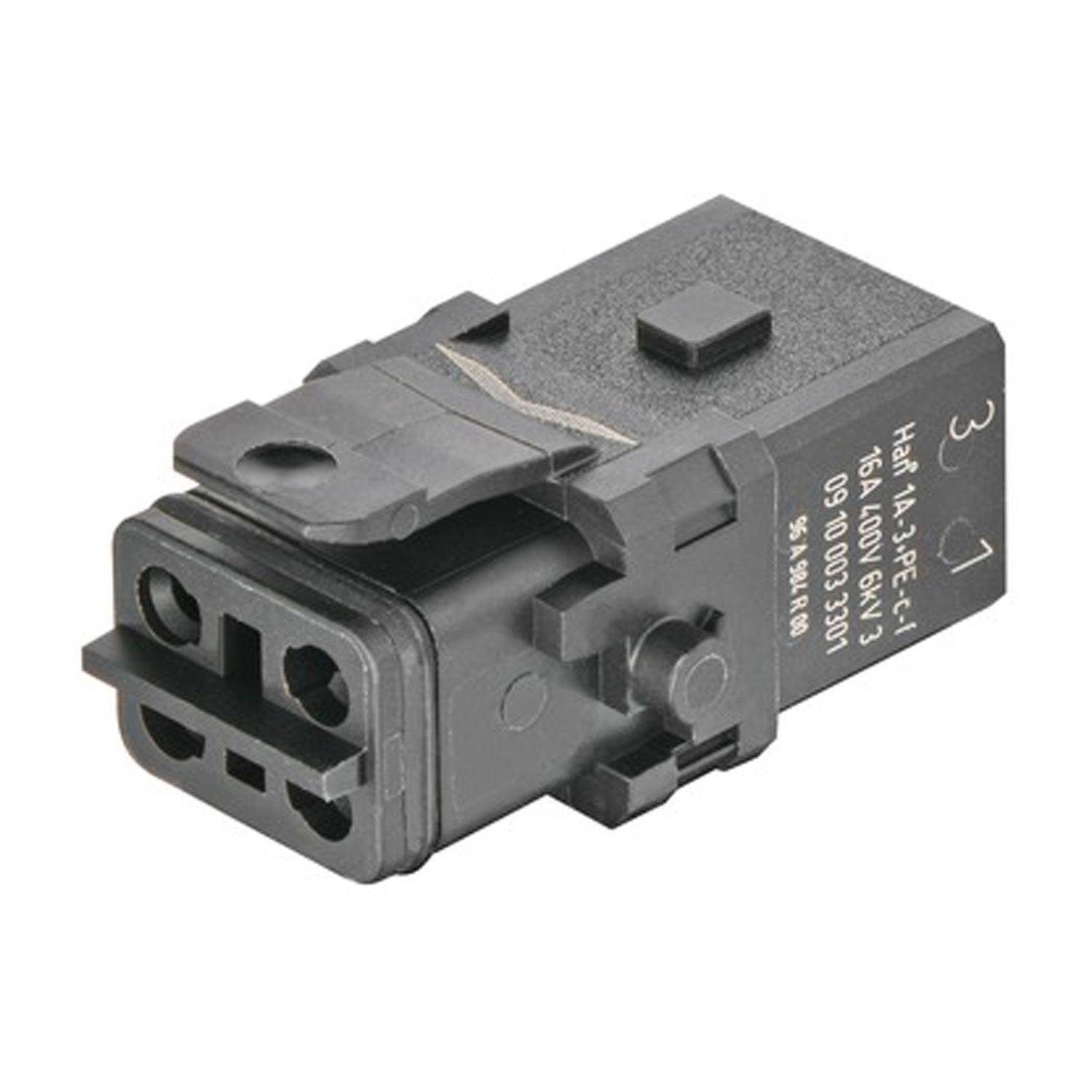 HARTING Han 1A Kompaktsteckverbinder Buchseneinsatz (F) Crimpanschluss, 3-polig+PE 400V, 16A - 1 Stück