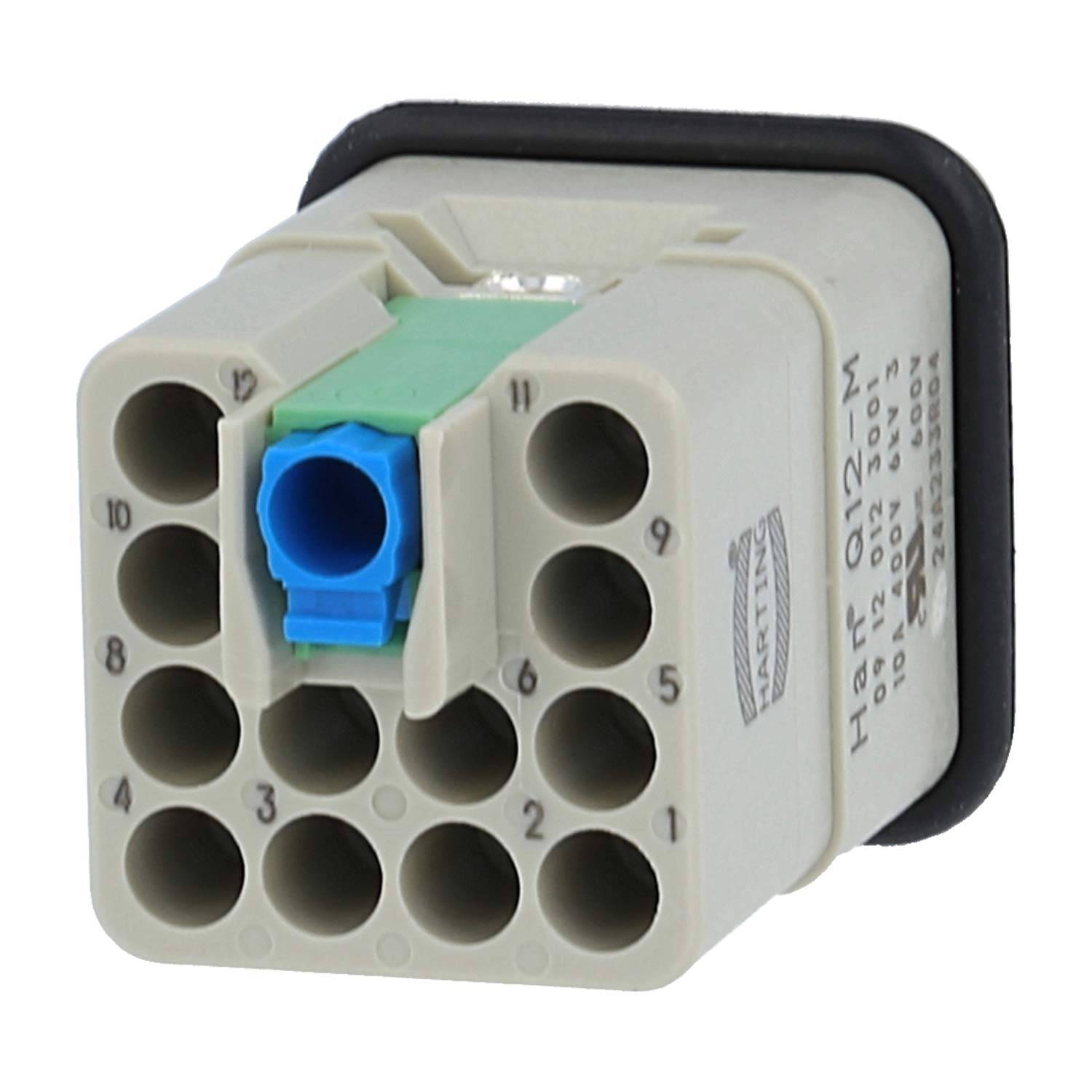 HARTING Han Q12/0 Stifteinsatz (M) Crimp- / Quick-Lock-Anschluss (PE), 12-polig+PE 400V, 10A - 1 Stück