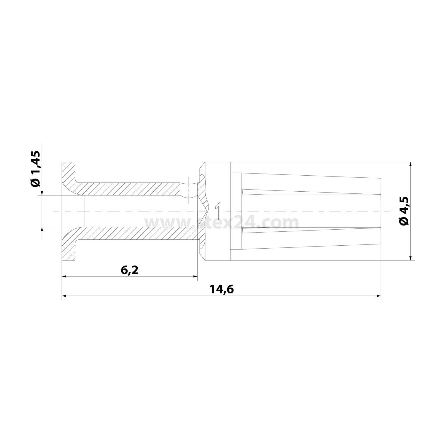 HARTING Yellok-Crimpkontakt Kontaktbuchse (F) 1mm² AWG18 silber, 1 Stück Werkstoff Kupferlegierung - 1 Stück
