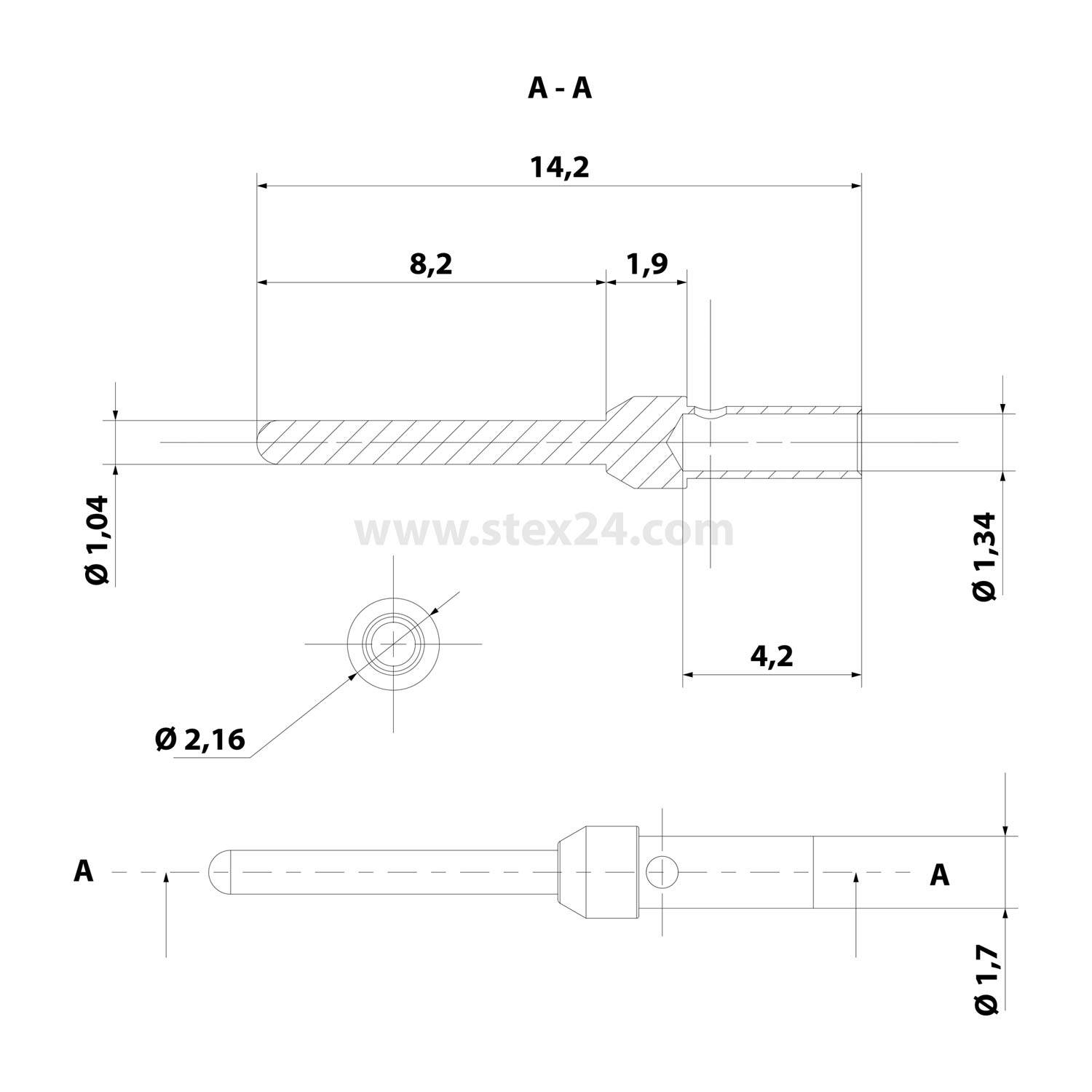 HARTING D-Sub Crimpkontakt Kontaktstift (M) 0,33mm² - 0,82mm² AWG22 - AWG18 gold, 1 Stück Werkstoff Kupferlegierung - 1
