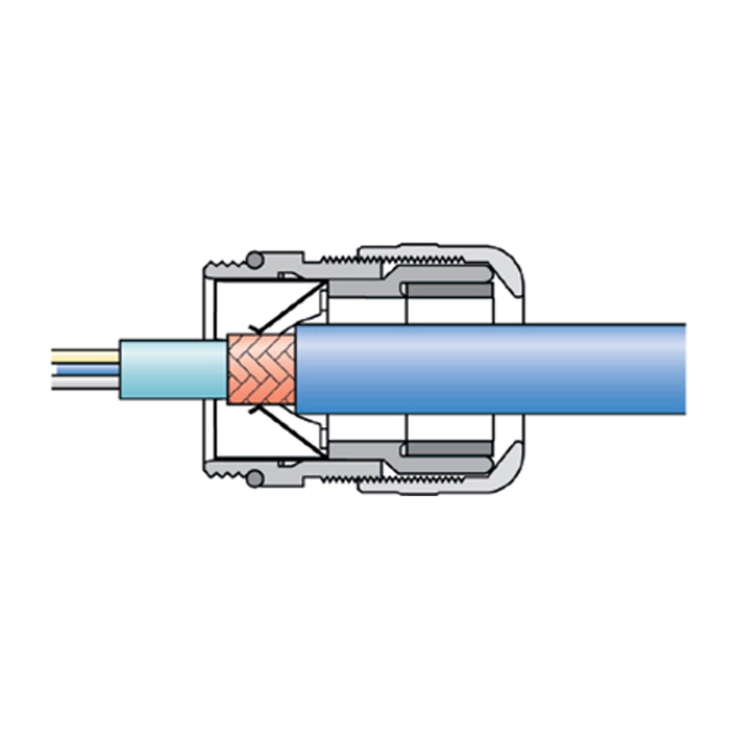 LAPP Verschraubung halogenfrei EMV M40x1,5 Messing (CuZn) vernickelt Gewindelänge 9,0mm - 1 Stück