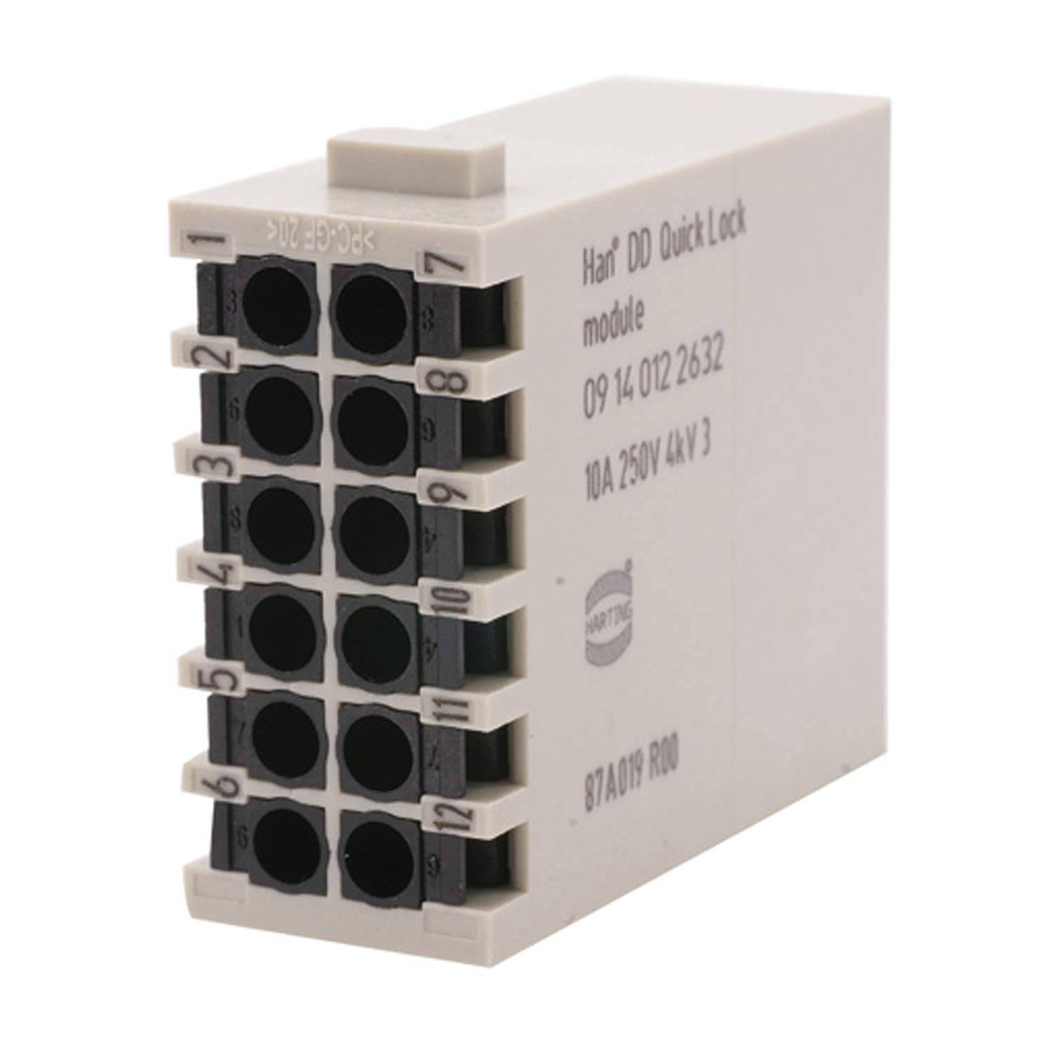 HARTING Han DD Modul Stifteinsatz (M) Quick-Lock-Anschluss, 12-polig 250V, 10A - 1 Stück