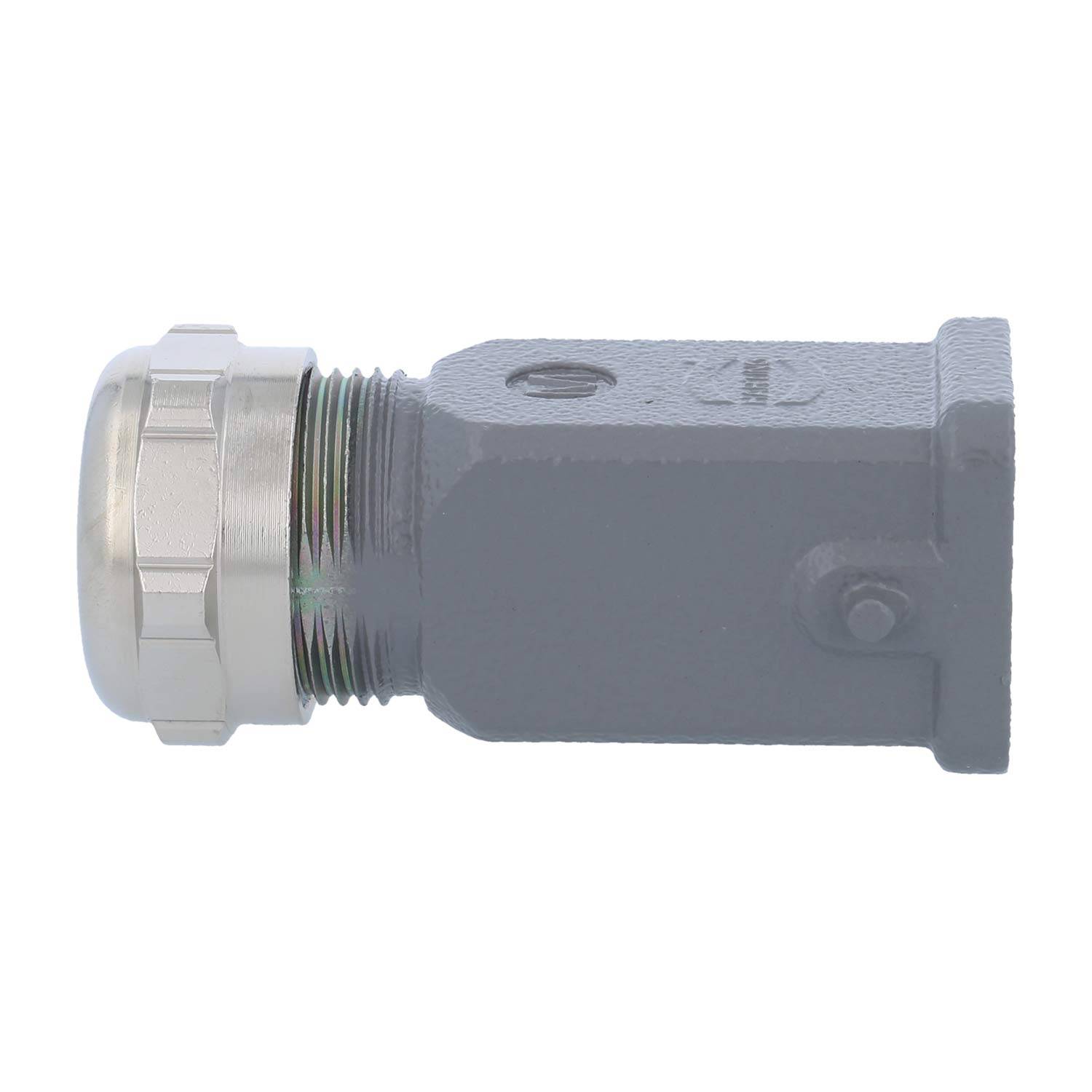 HARTING Han 3A Tüllengehäuse mit eingeklebter Dichtung, 1xM25 gerader Kabelabgang, für 1 Bügel (am Unterteil)