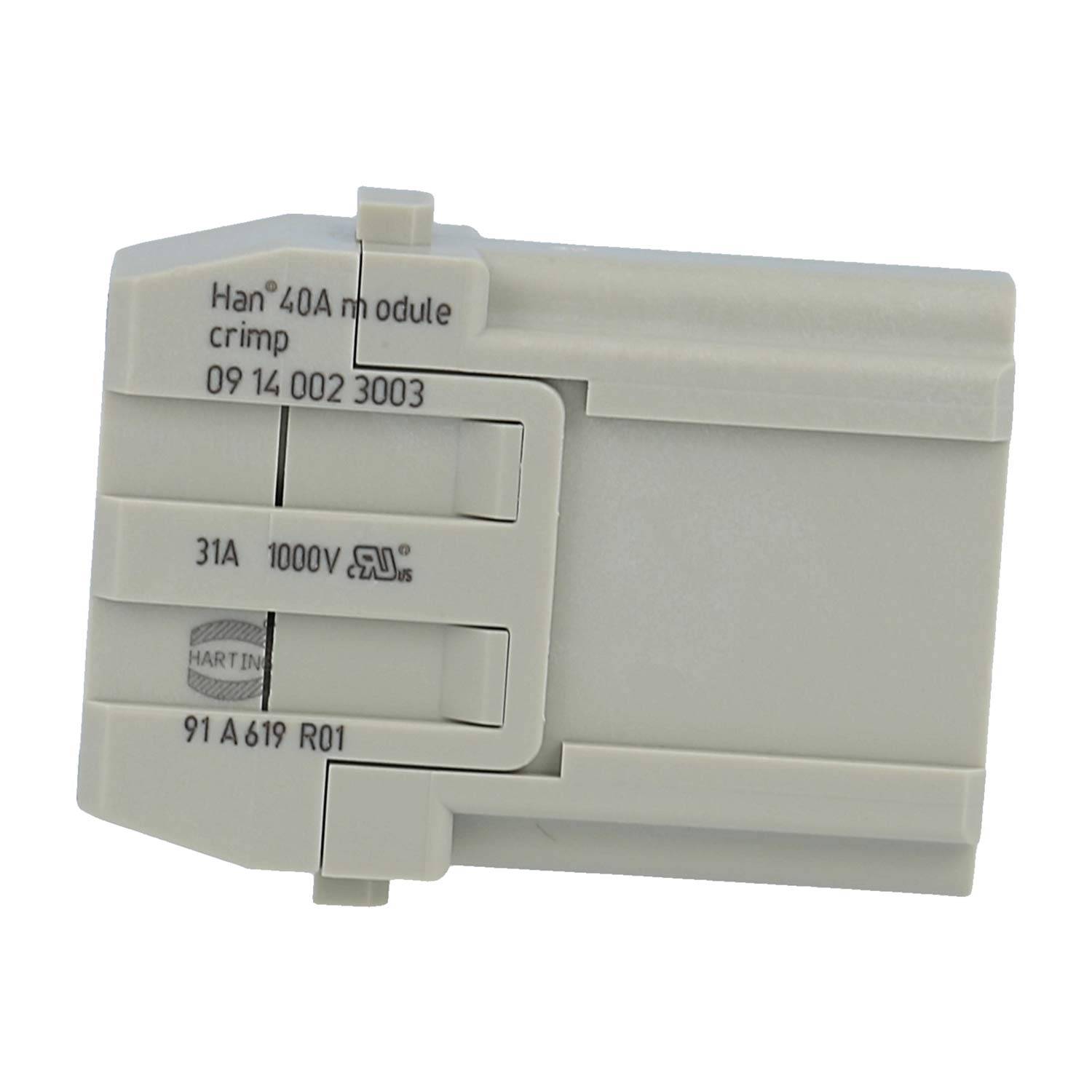 HARTING Han 40 Ampere Modul Stifteinsatz (M) Crimpanschluss, 2-polig 1000V, 40A - 1 Stück