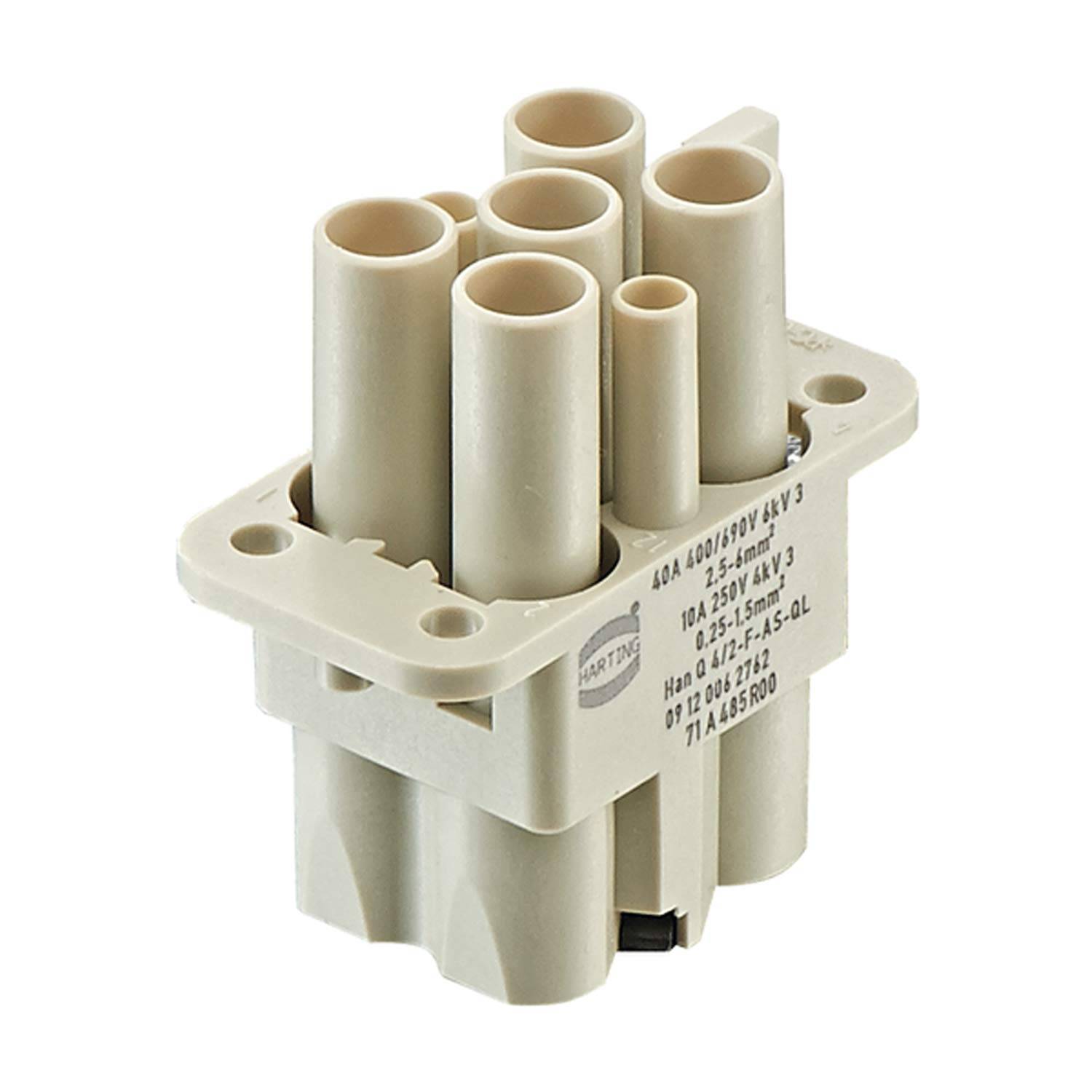 HARTING Han Q4/2 Buchseneinsatz (F) Axialschraub- / Quick-Lock-Anschluss, 6-polig 4/2+PE 400V/690V - 250V