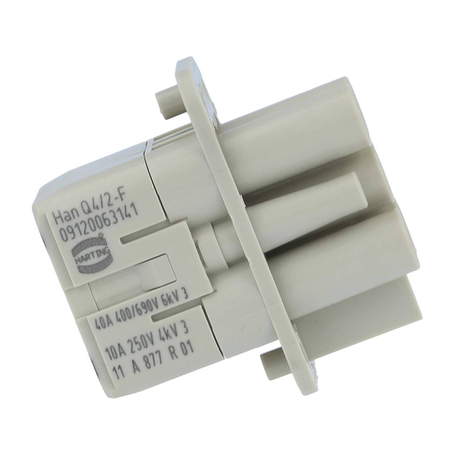 HARTING Han Q4/2 Buchseneinsatz (F) Crimpanschluss, 6-polig 4/2+PE 400V/690V - 250V Steuerkontakt, 40A/10A - 1 Stück