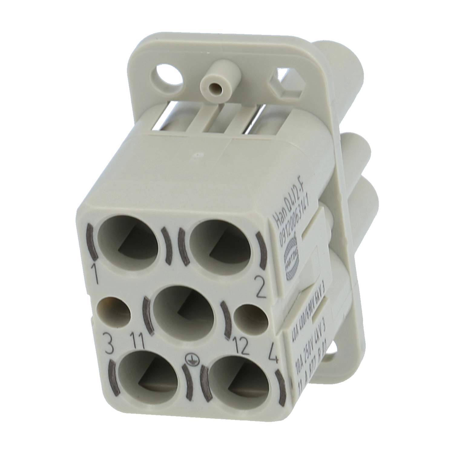 HARTING Han Q4/2 Buchseneinsatz (F) Crimpanschluss, 6-polig 4/2+PE 400V/690V - 250V Steuerkontakt, 40A/10A - 1 Stück