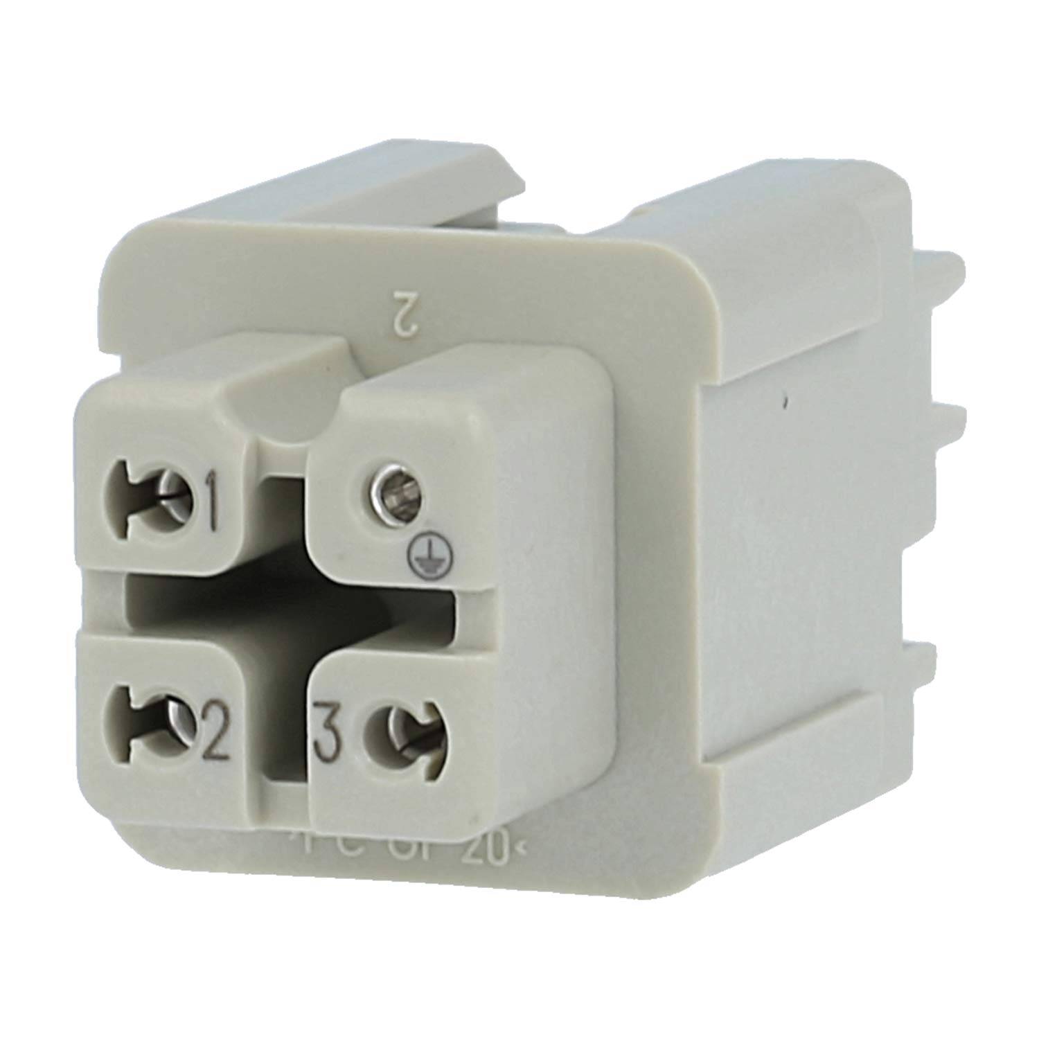 HARTING Han 3A Buchseneinsatz (F) Quick-Lock-Anschluss, 3-polig+PE 230V/400V, 10A - 1 Stück