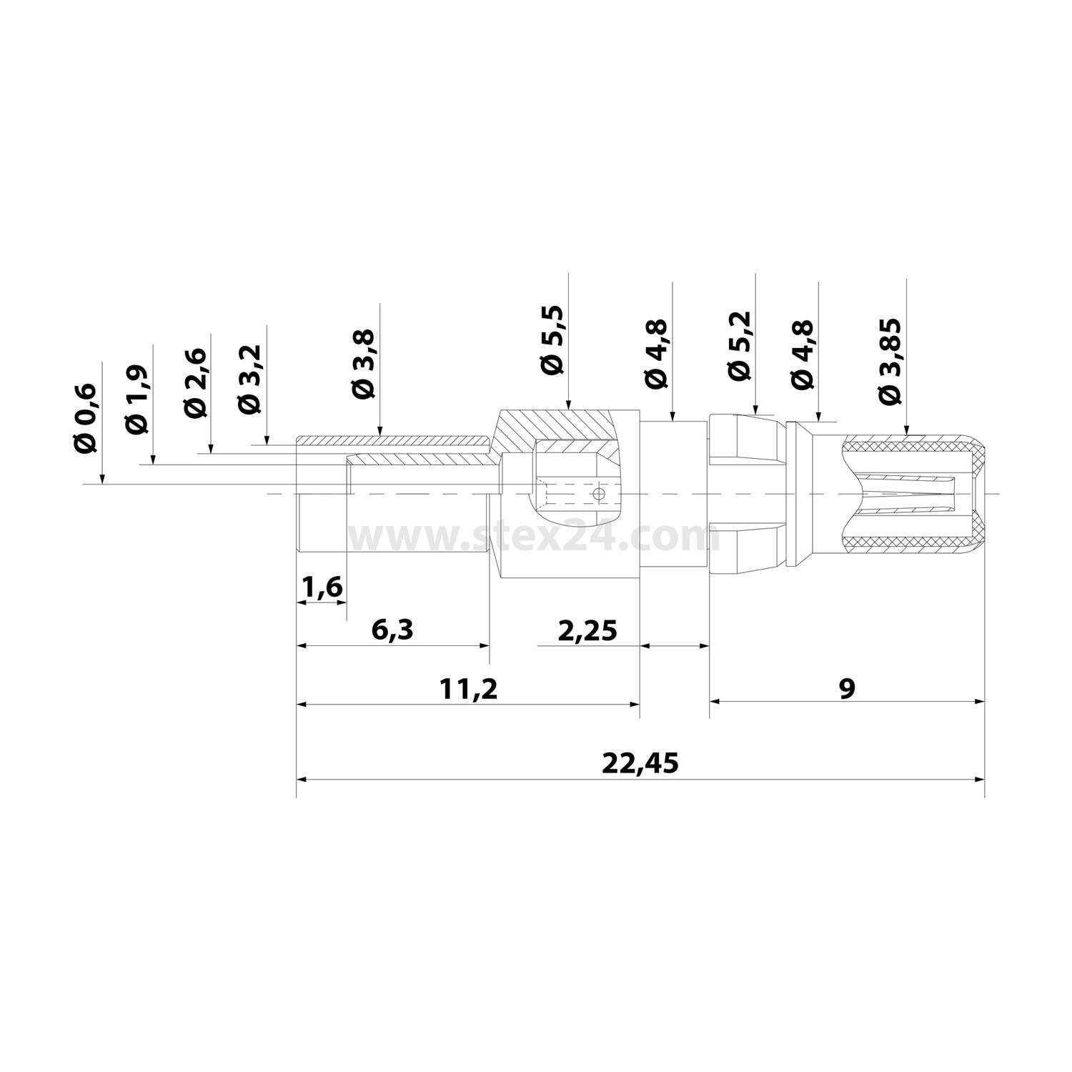 HARTING Koaxialkontakt 75Ohm Kontaktstift (M) 1 Stück Werkstoff Kupferlegierung (PBFE/PBTP/PI) - 1 Stück