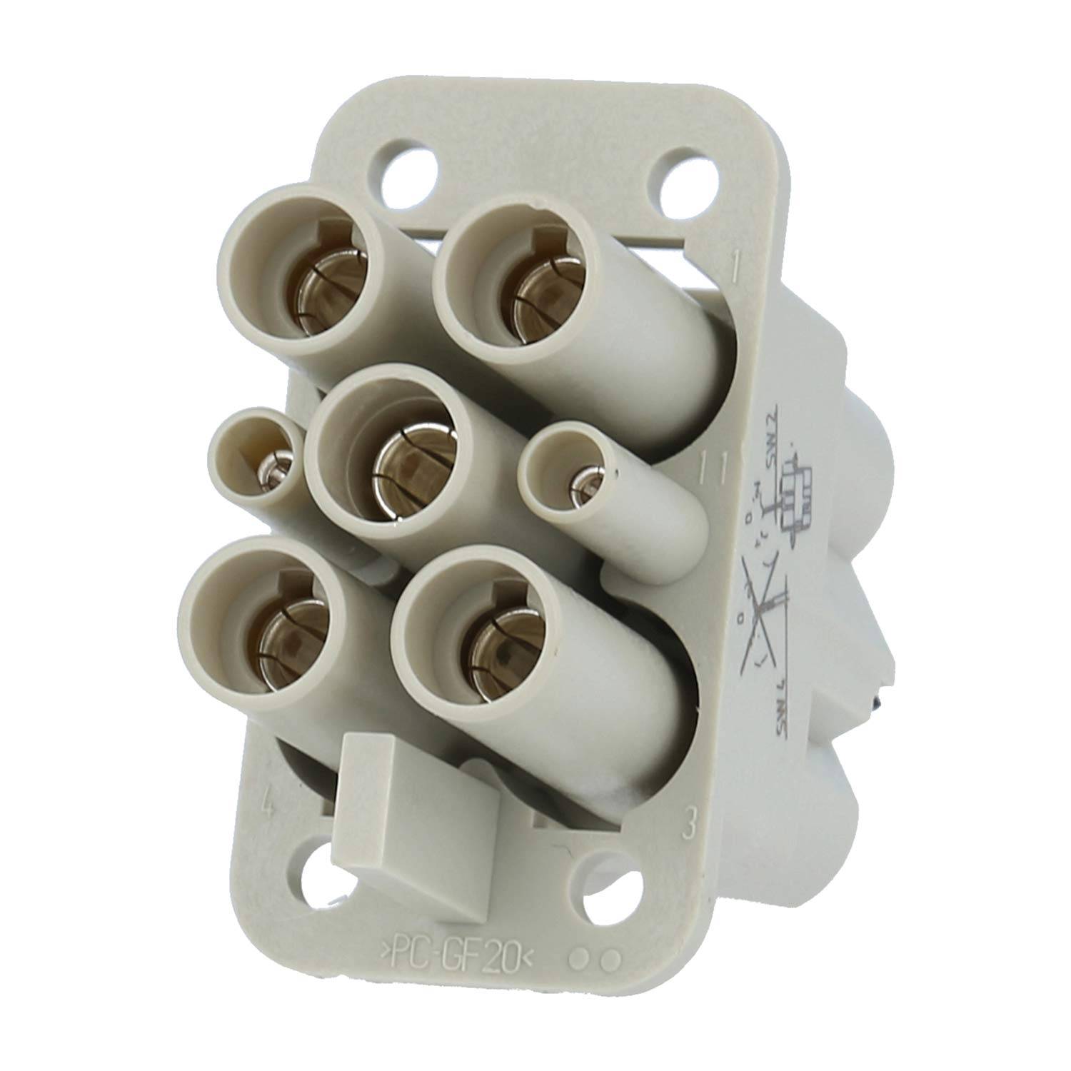 HARTING Han Q4/2 Buchseneinsatz (F) Axialschraub- / Quick-Lock-Anschluss, 6-polig 4/2+PE 400V/690V - 250V