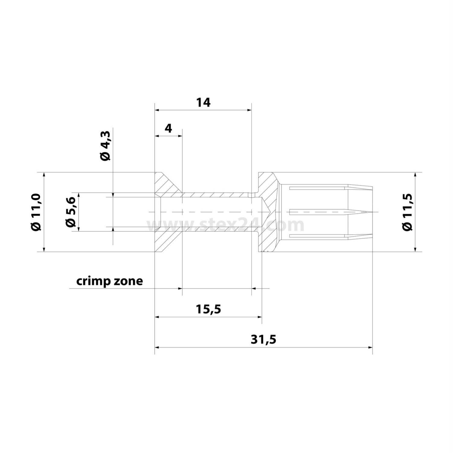 HARTING 70A-Crimpkontakt Kontaktbuchse (F) 10mm² AWG8 silber, 1 Stück Werkstoff Kupferlegierung - 1 Stück