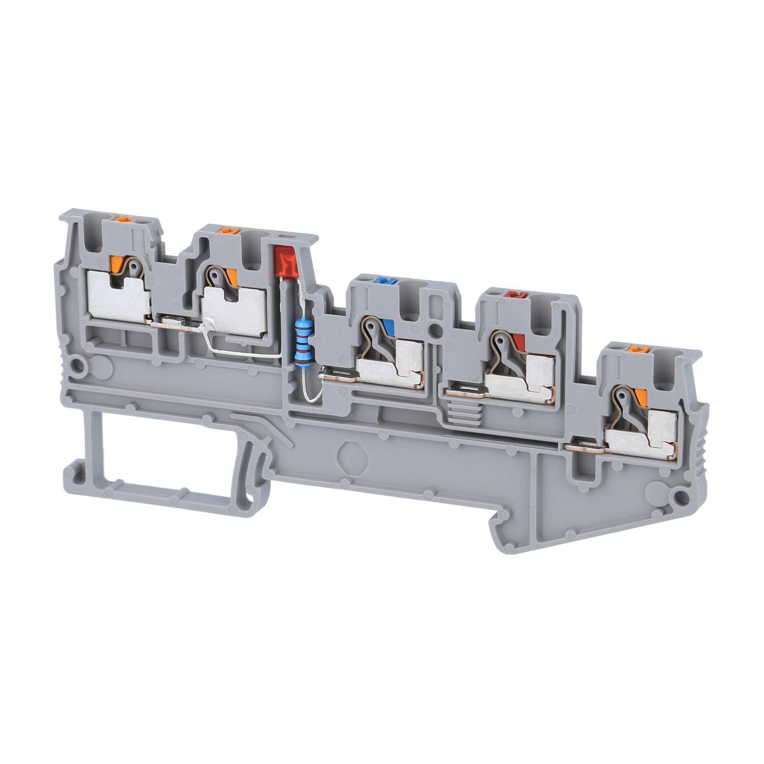 Phoenix Contact Initiatoren-/Aktorenklemme PTIO 1,5/S/4-LED24 RD mit roter LED für 15-30V DC, Push-In-Anschluss