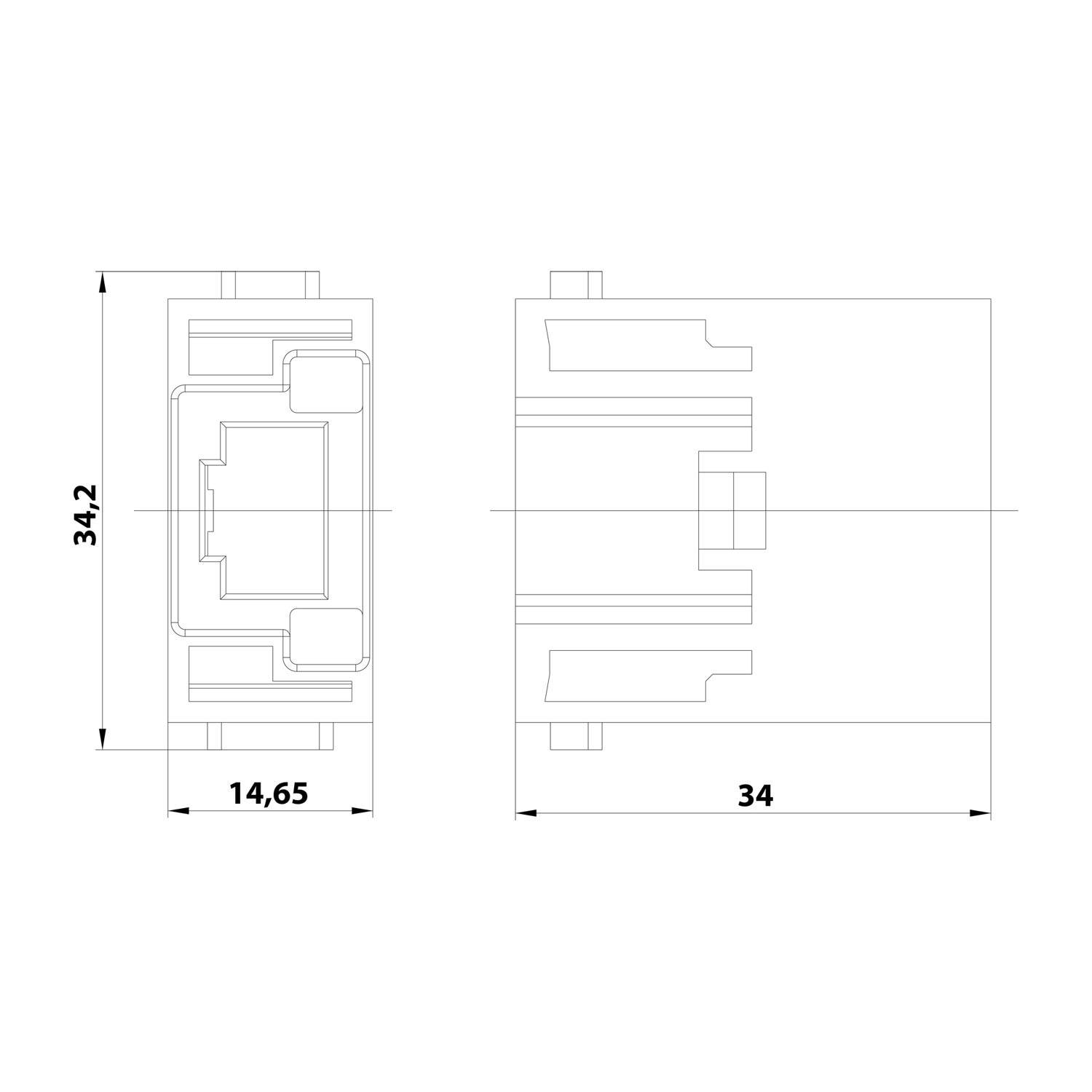 HARTING Han Adapter für Stiftmodul Stifteinsatz (M) Steckzyklen >=500 Temperaturbereich -40°C bis 70°C - 1 Stück