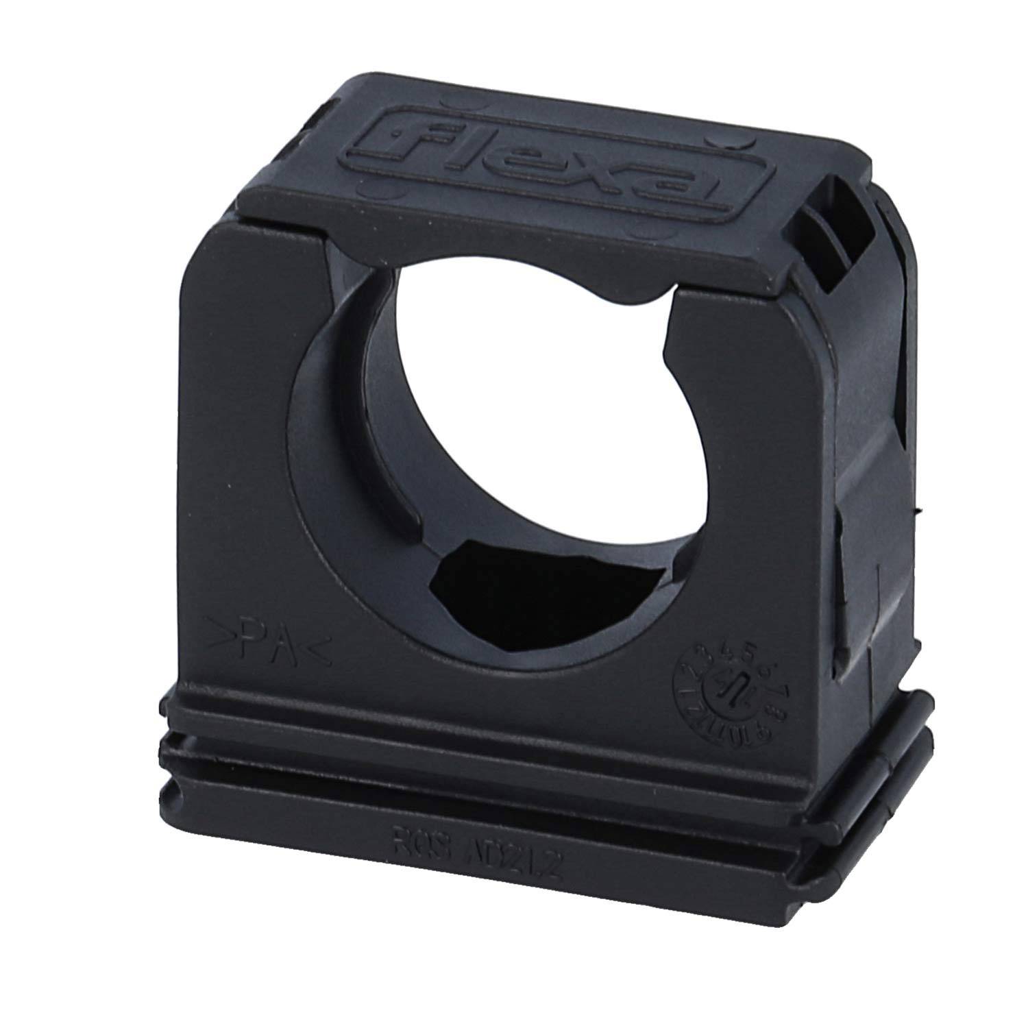 FLEXA FSHB 151 Schlauchhalter mit Deckel für Schlauch-Außendurchmesser 15,8mm für Wellschlauch AD 15.8mm - 1 Stück