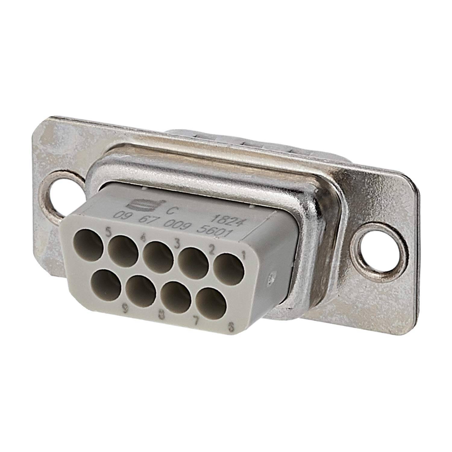 HARTING D-Sub Stifteinsatz (M) passend für D-Sub Gehäuse Baugröße 9 und D-Sub Modul 9-polig Crimpanschluss - 1 Stück