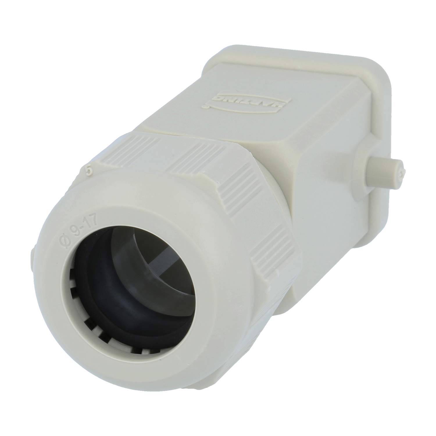 HARTING Han 3A Tüllengehäuse ohne eingeklebte Dichtung, 1xM25 gerader Kabelabgang, für 1 Bügel (am Unterteil)