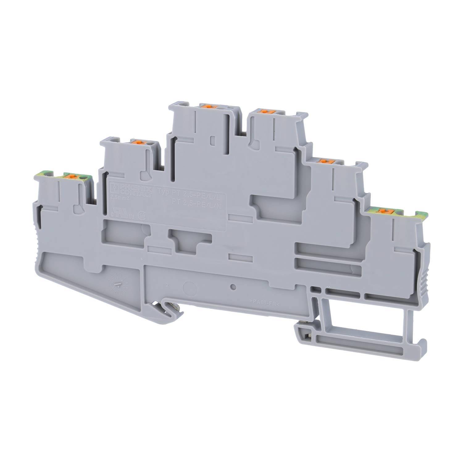 Phoenix Contact Schutzleiter-Reihenklemme PT 2,5-PE/L/L Push-In-Anschluss Nennspannung 500V Kurzzeitstrom 0,30kA - 1