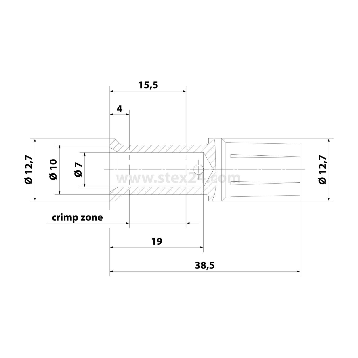 HARTING 100A-Crimpkontakt Kontaktbuchse (F) 25mm² AWG4 silber, 1 Stück Werkstoff Kupferlegierung - 1 Stück
