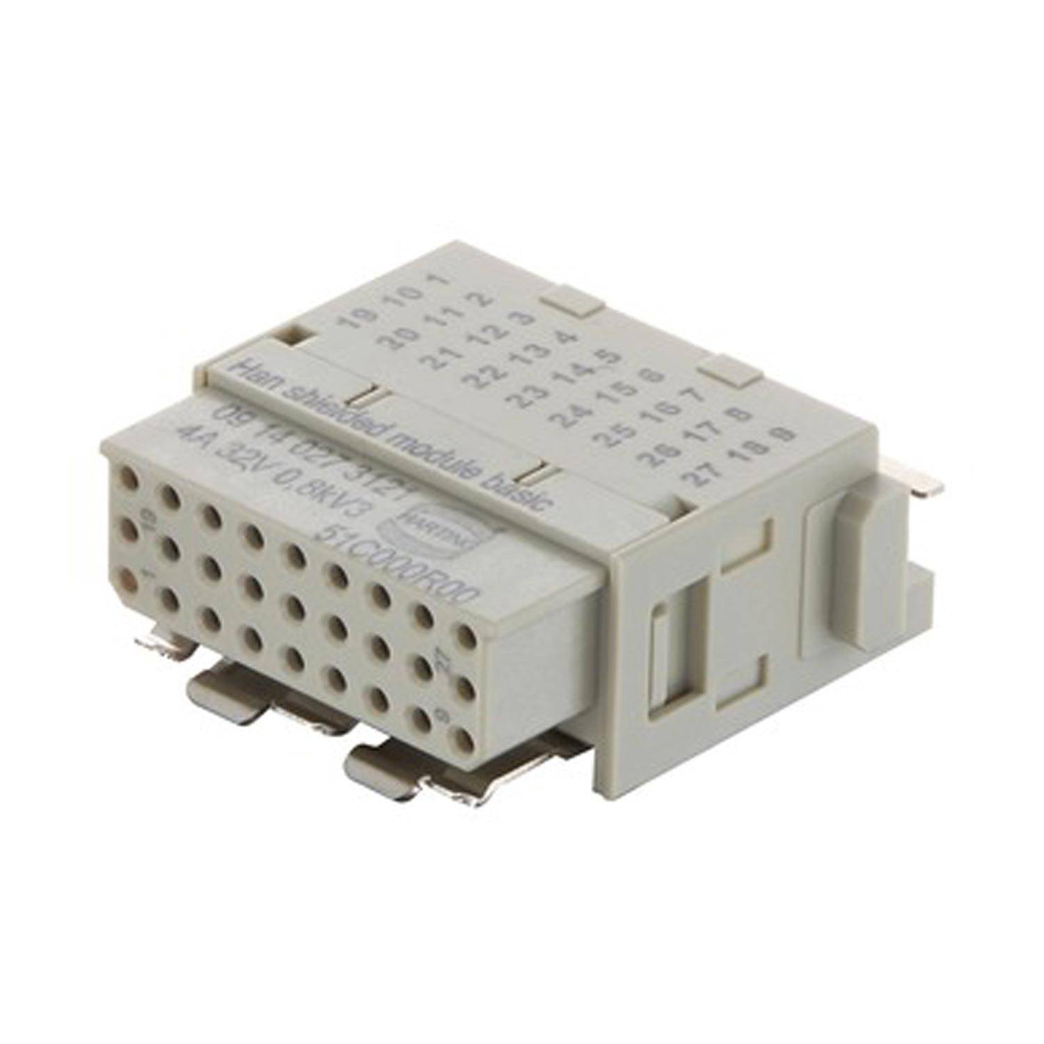 HARTING Han Shielded Modul Basic + Schirm 180 Buchseneinsatz (F) Crimpanschluss, 27-polig+Schirmung 32V, 4A - 1 Stück