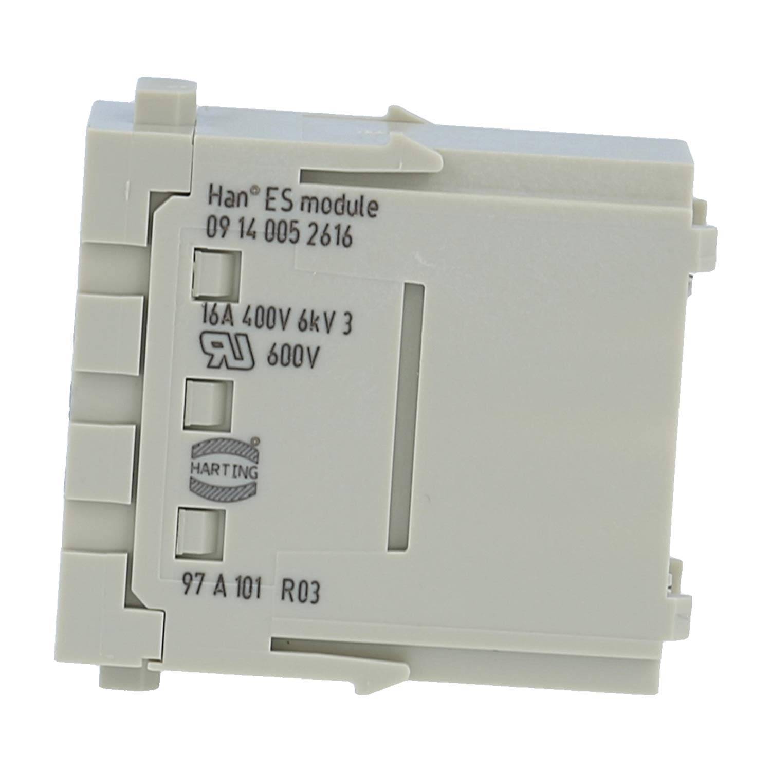 HARTING Han ES Modul Stifteinsatz (M) Käfigzugfederanschluss, 5-polig 400V, 16A - 1 Stück