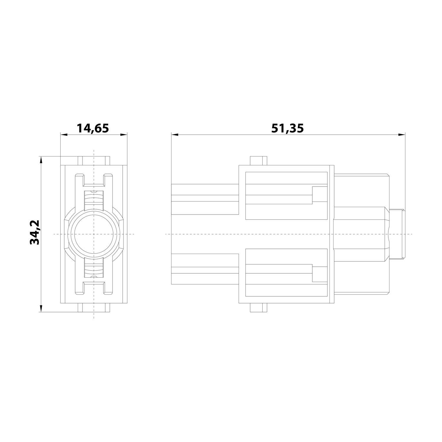 HARTING Han 100 Ampere Modul Buchseneinsatz (F) Axialschraub- oder Crimpanschluss, 1-polig 830V, 100A - 1 Stück