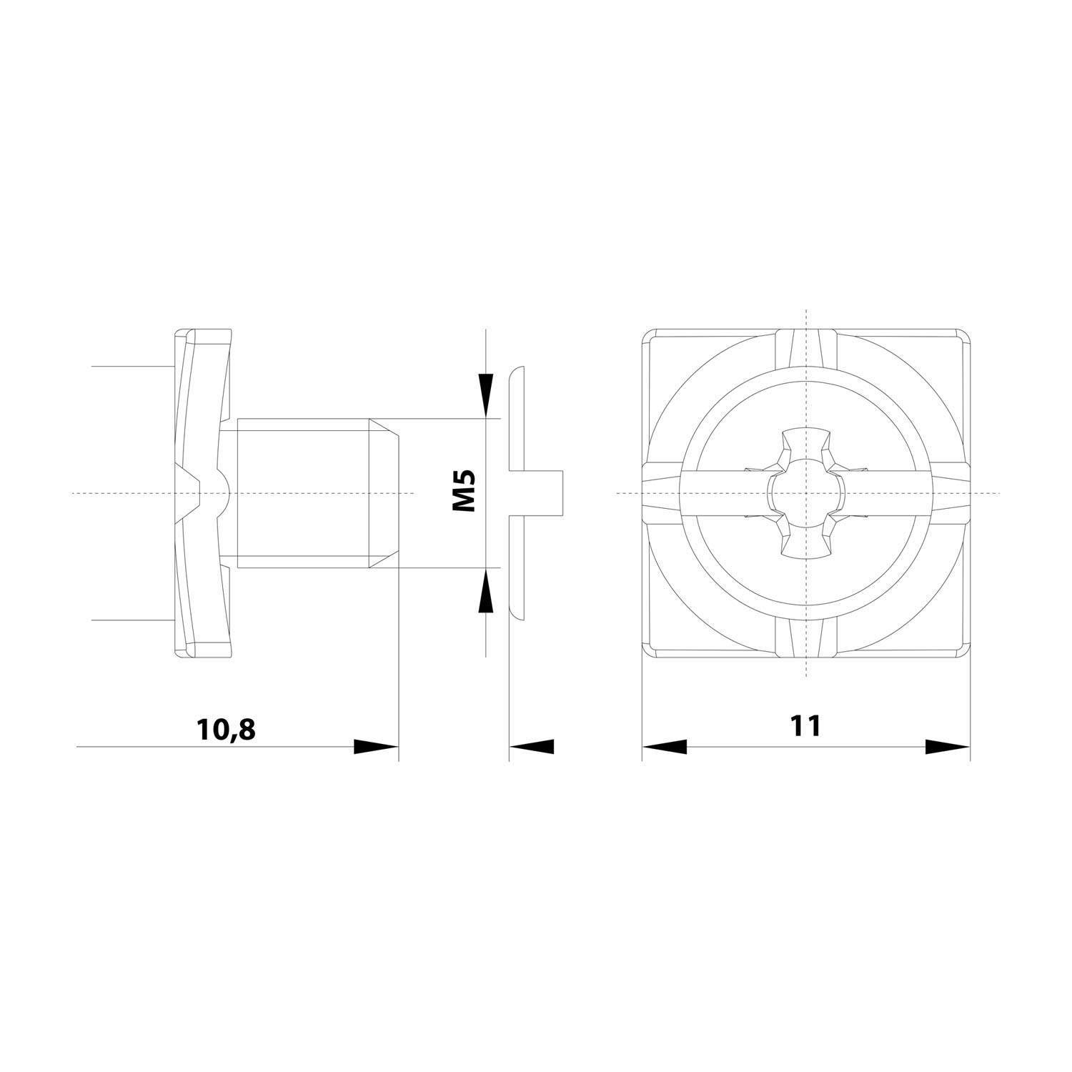 HARTING Schraube PE-Kombischraube M5 passend für HsB-Kontakteinsätze - 1 Stück