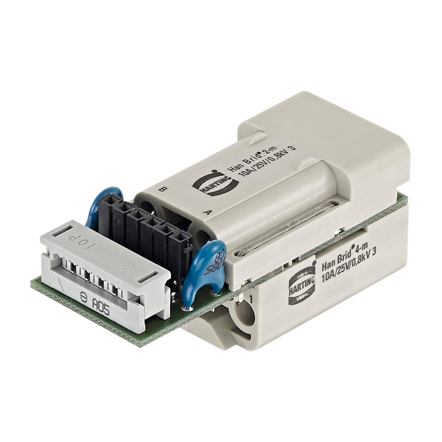 HARTING Han Brid-sti-c + Cu-Bus-Modul-sti-c Stifteinsatz (M) Crimp- / Schneidklemmenanschluss, 6-polig 4/2 50V, 10A - 1