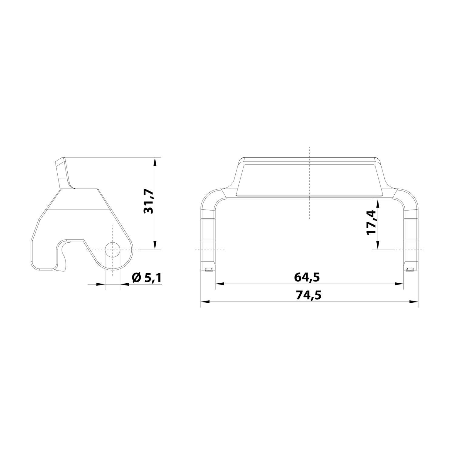 HARTING Han 10A Easy Lock Verriegelungsbügel passend für 10A Gehäuse Längsbügel Werkstoff Verriegelungsbügel