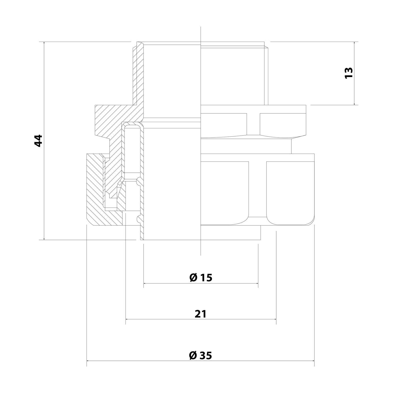 FLEXA FUSM Kunststoffverschraubung gerade Gewinde M20x1,5 für Schlauch-Außendurchmesser 21,0mm für