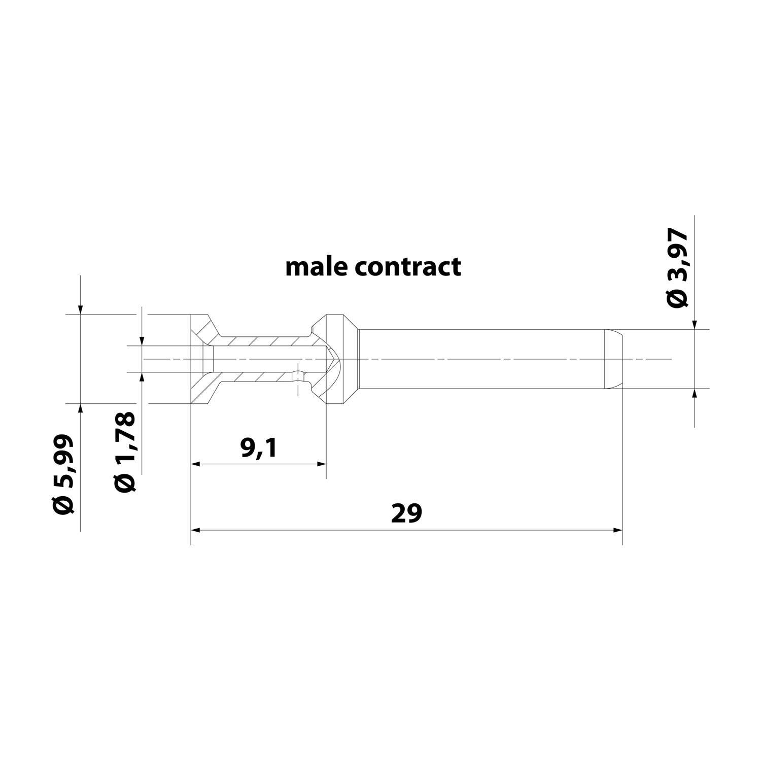 HARTING C-HMC-Crimpkontakt Kontaktstift (M) 1,5mm² AWG16 gold, 1 Stück Werkstoff Kupferlegierung - 1 Stück