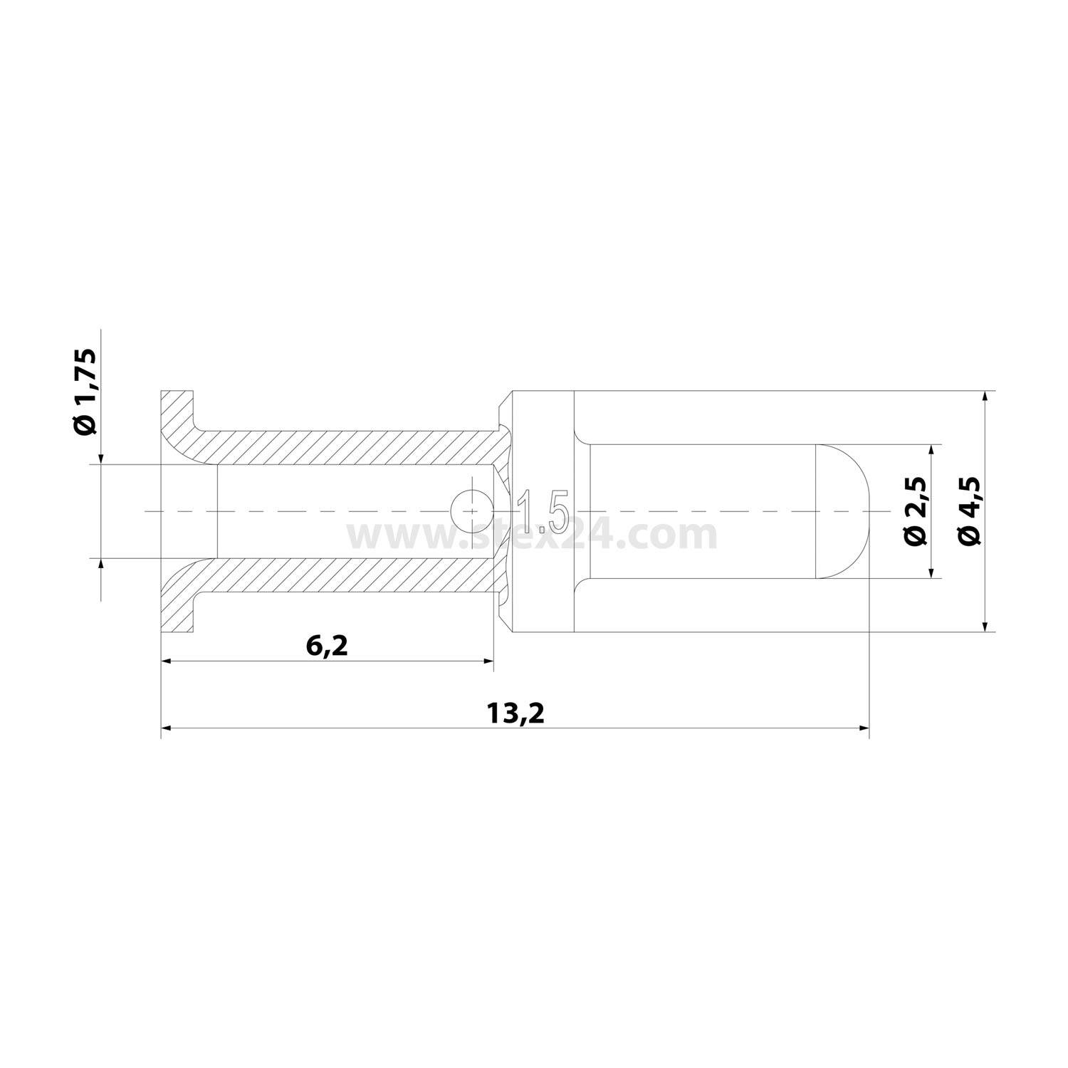 HARTING Yellok-Crimpkontakt Kontaktstift (M) 1,5mm² AWG16 silber, 1 Stück Werkstoff Kupferlegierung - 1 Stück