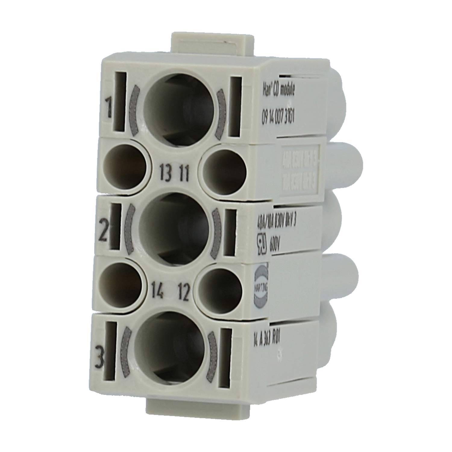 HARTING Han CD Modul Buchseneinsatz (F) Crimpanschluss, 7-polig 3/4 830V - 830V Steuerkontakt, 40A/10A - 1 Stück