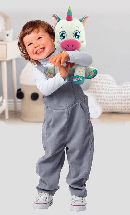 Süßes Interaktives Plüsch-Einhorn Leuchtet & Singt Polnische Sprache Clementoni 50937