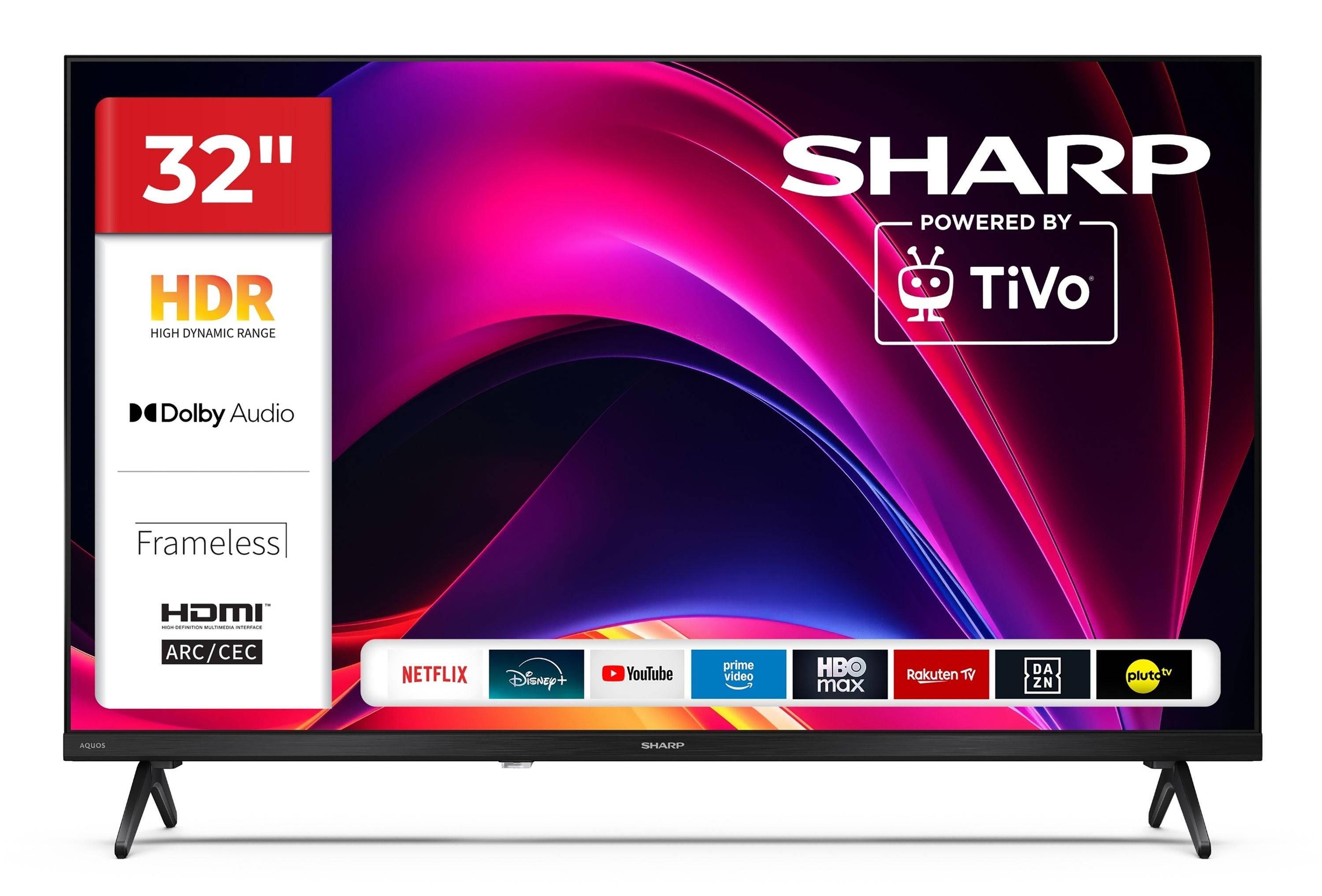 Sharp Fernseher 32 Zoll Smart TV powered by TiVo - HDR Fernseher mit HD Auflösung, 32HE2745E (2026)