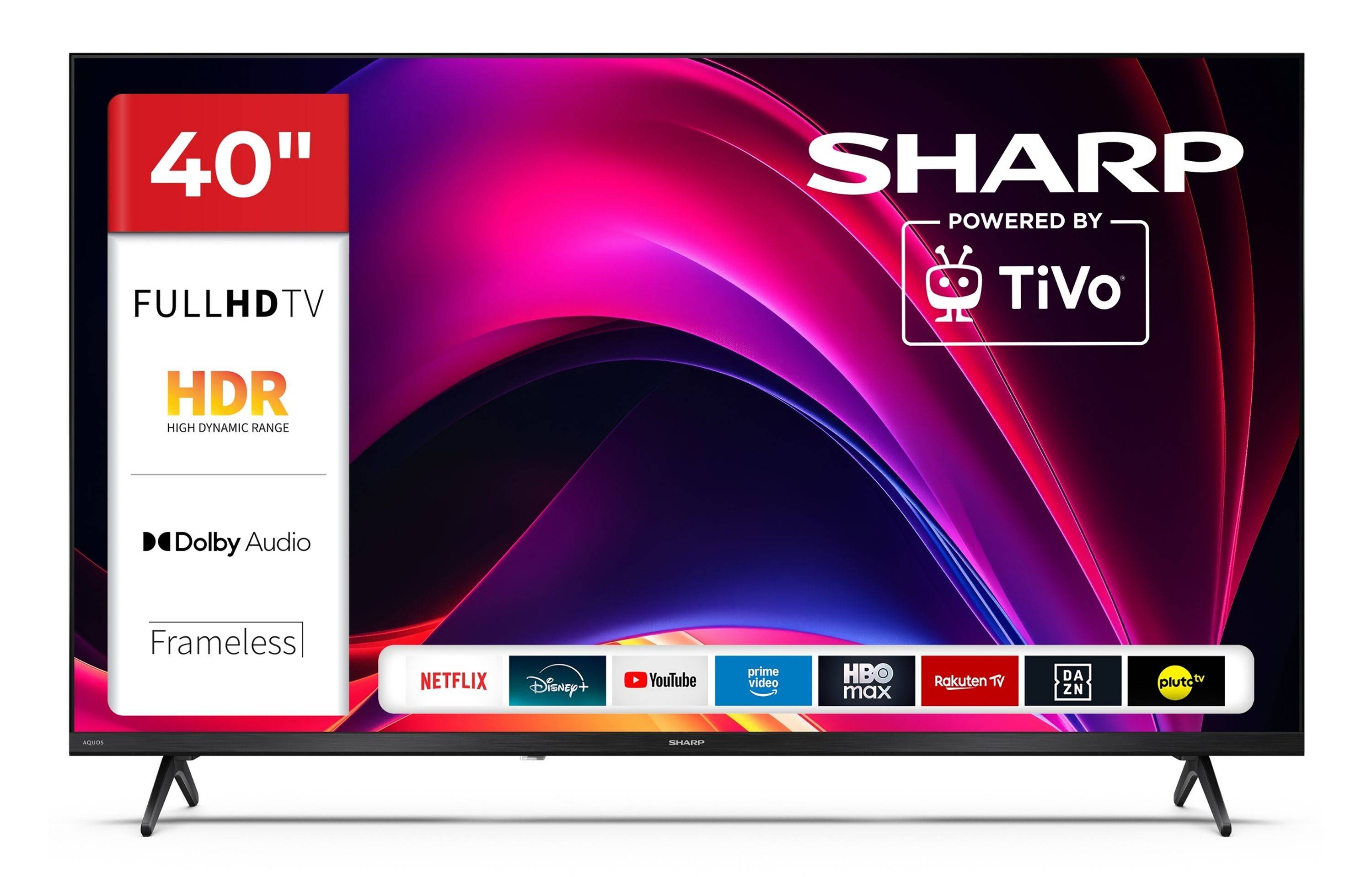 Sharp Fernseher 40 Zoll Smart TV powered by TiVo - HDR Fernseher Full HD Auflösung, 40HE2745E (2026)