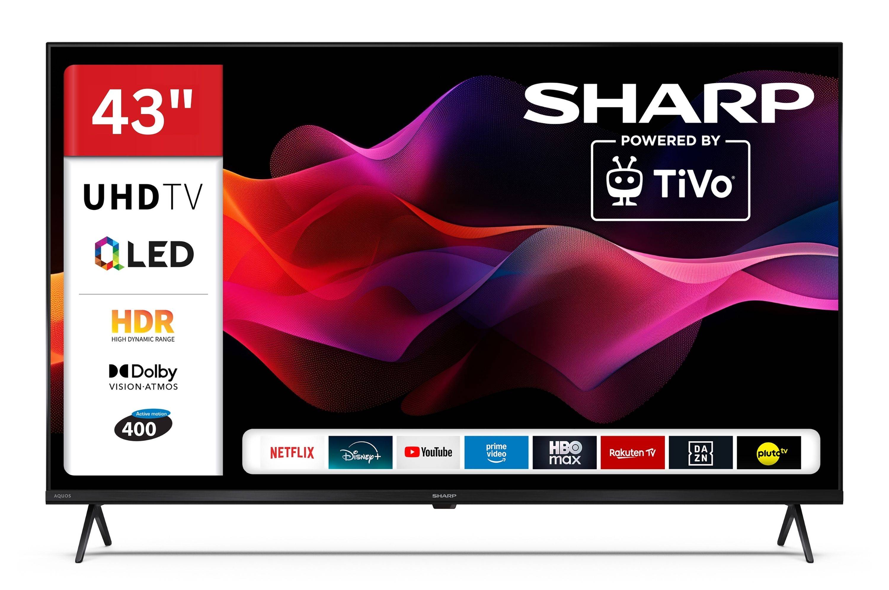 Sharp QLED Fernseher 43 Zoll Smart TV by TiVo 4K UHD Fernseher mit HDR Dolby Vision 43HM5745E (2026)